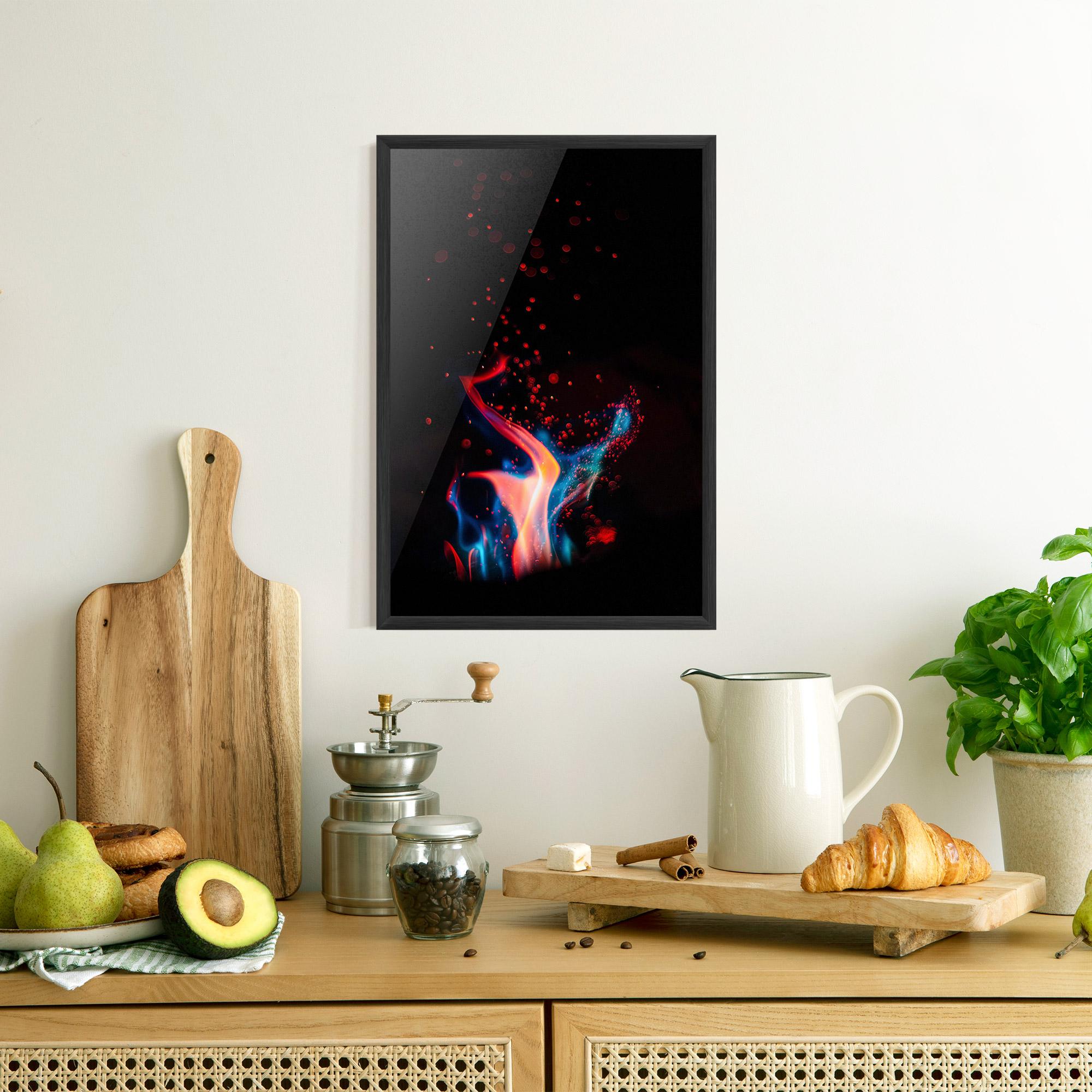 Poster Înrămat Blue Pink Fire mockup 8
