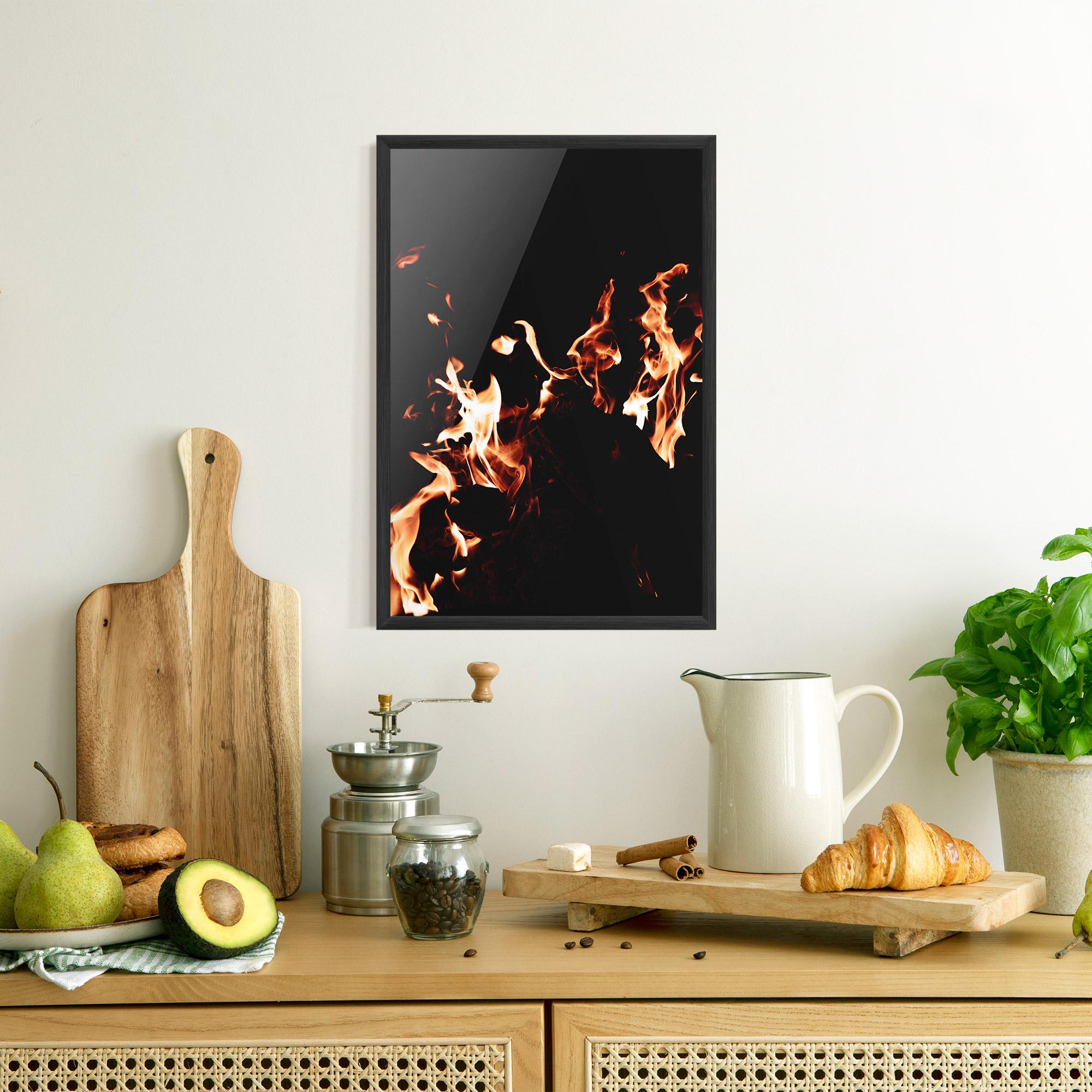 Poster Înrămat Red Grey Fire mockup 8