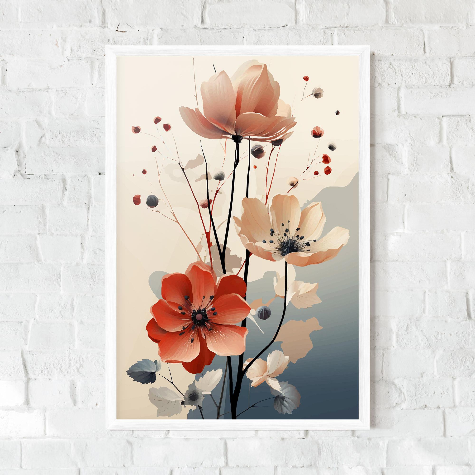 Poster Înrămat Cream Flower Nature mockup 0