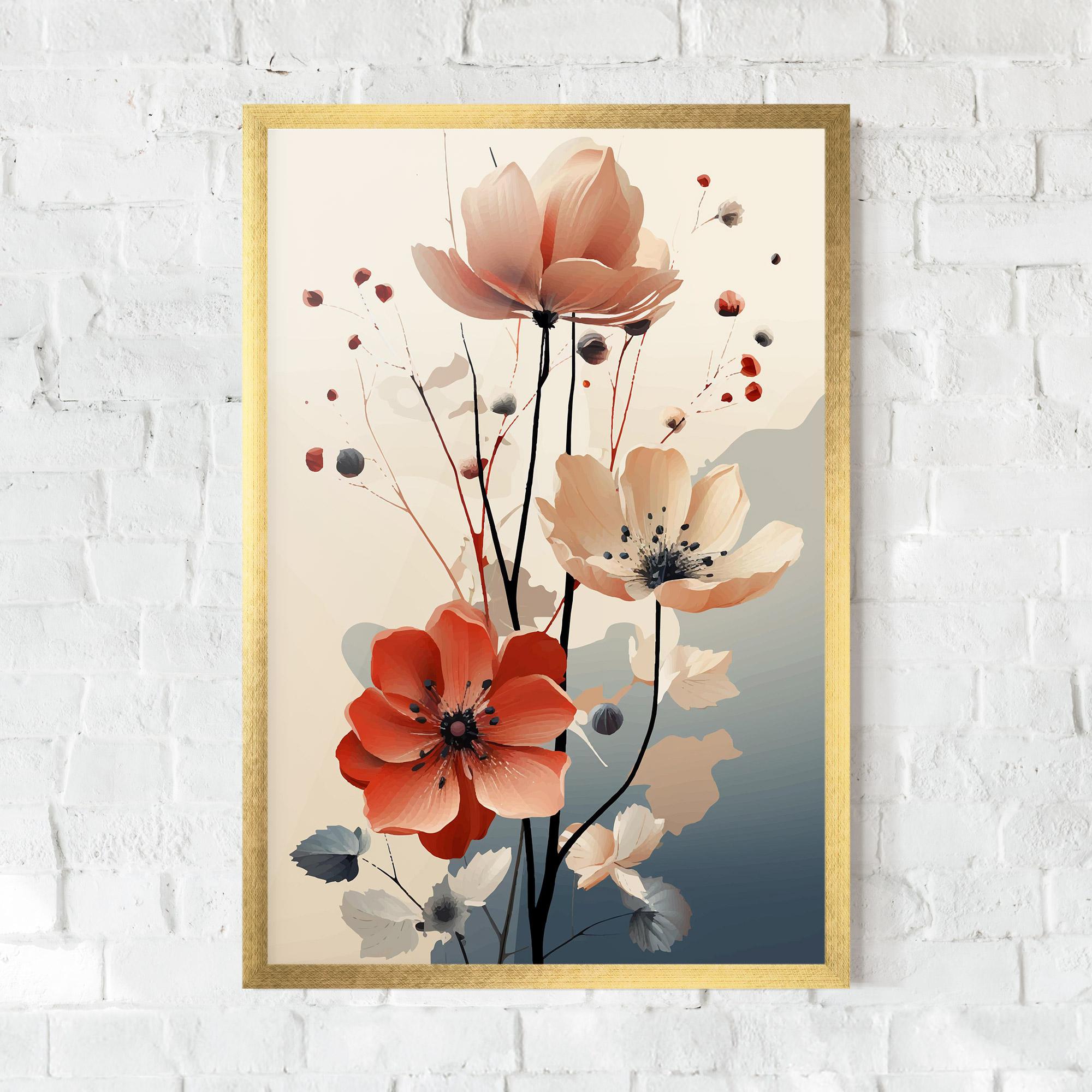 Poster Înrămat Cream Flower Nature mockup 0