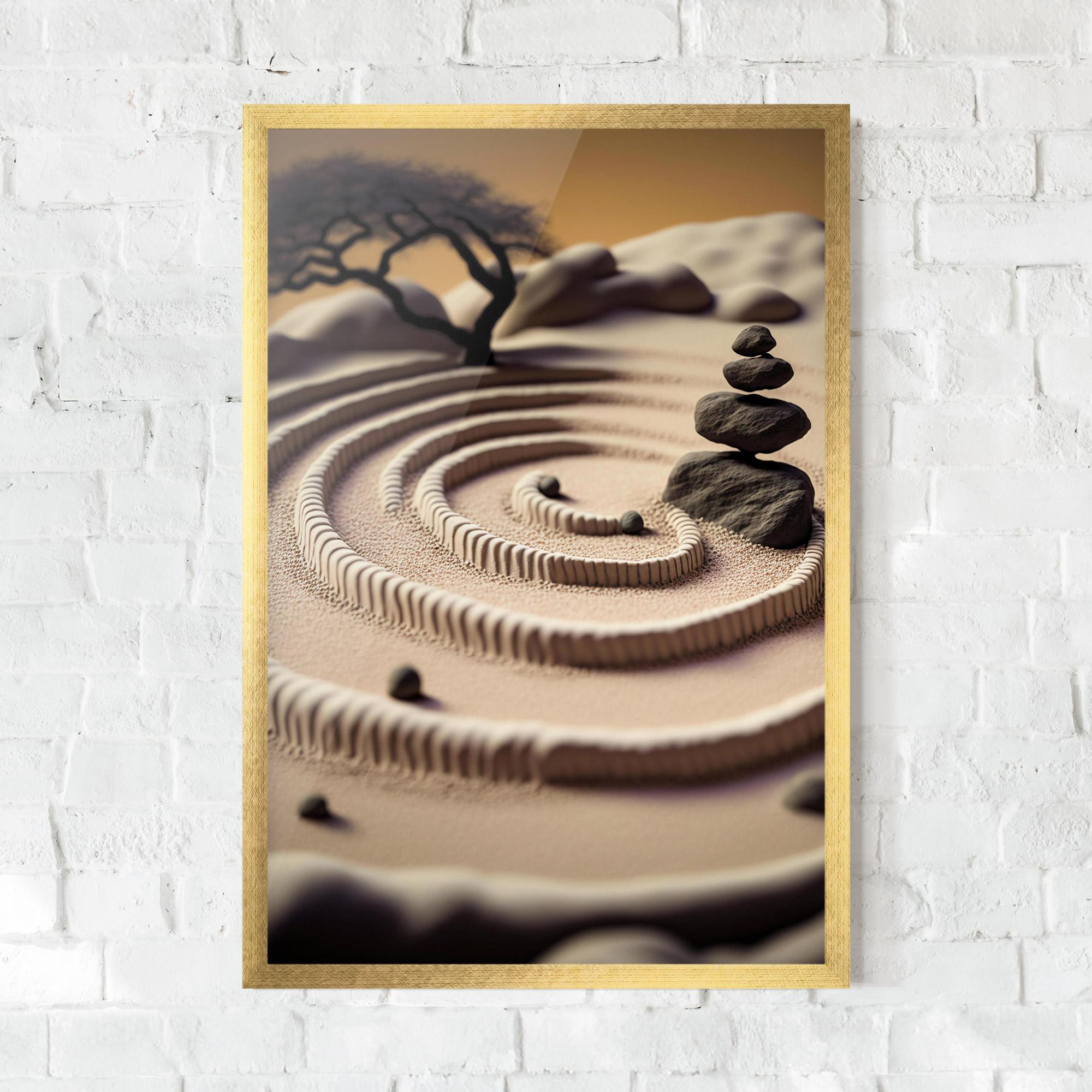 Poster Înrămat Japanese Zen Garden mockup 0