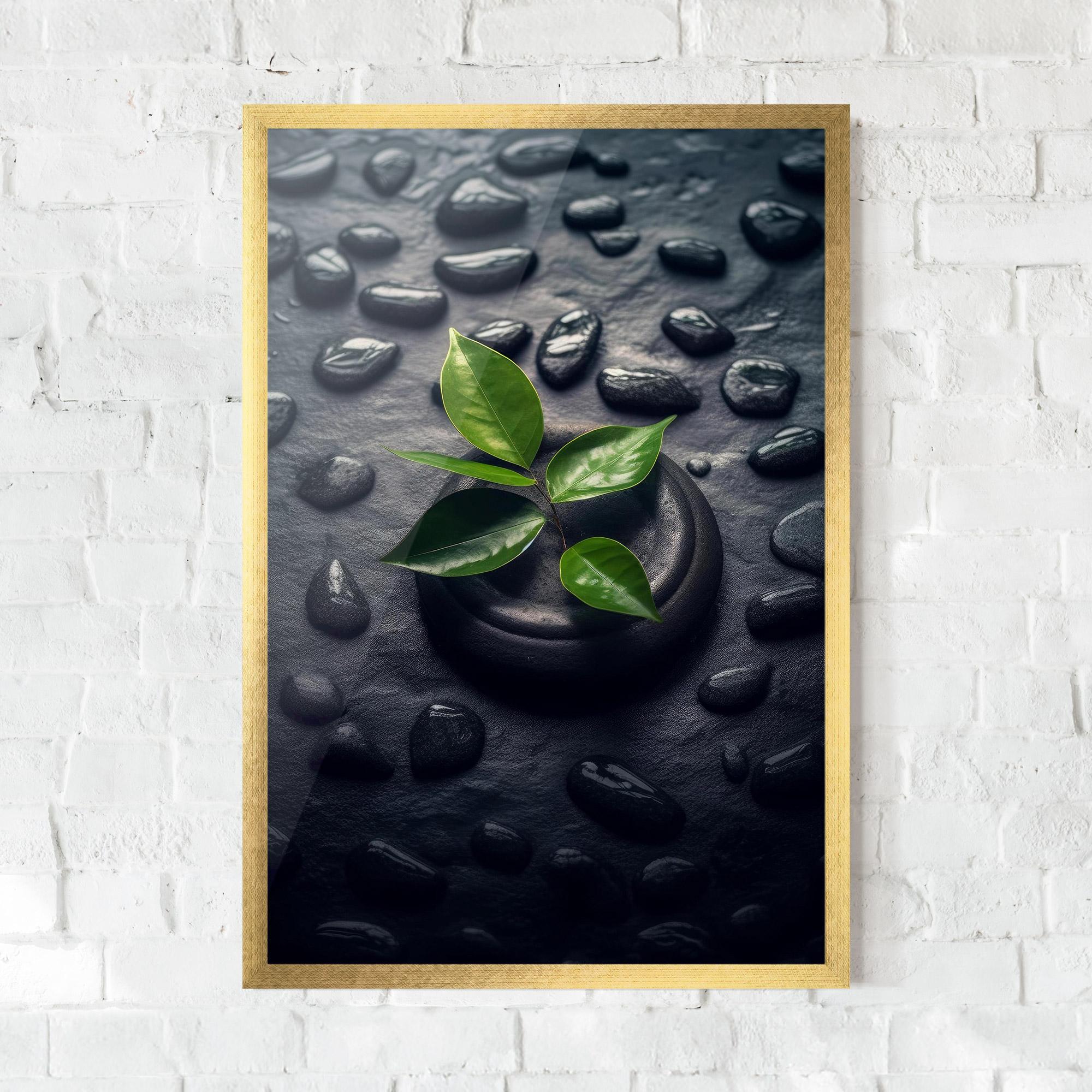 Poster Înrămat Realistic Spa Leaf mockup 0