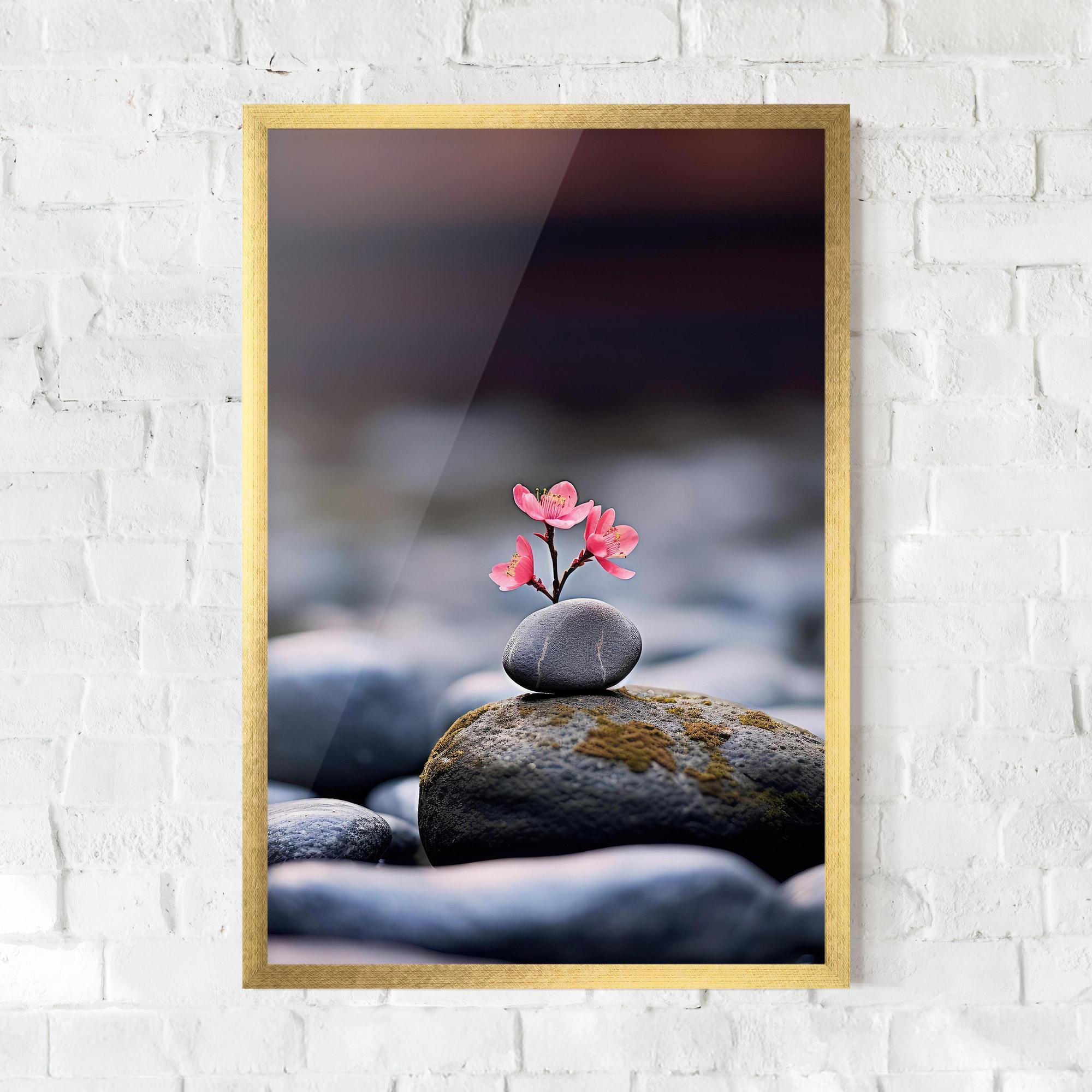 Poster Înrămat Tiny Flower Rock mockup 0