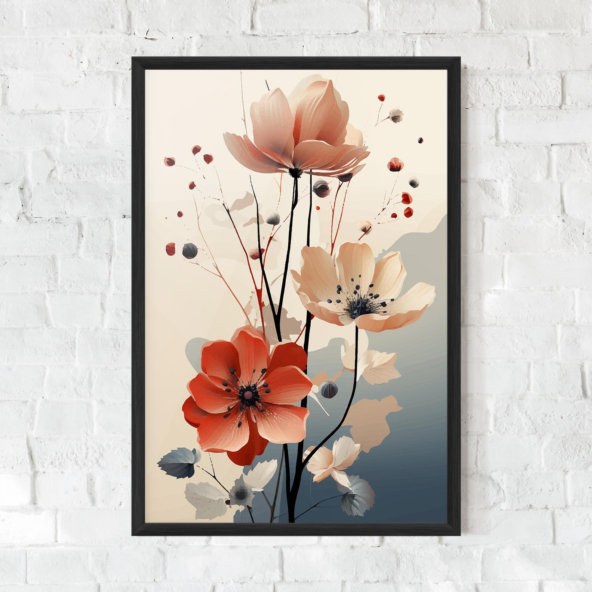 Poster Înrămat Cream Flower Nature mockup 0