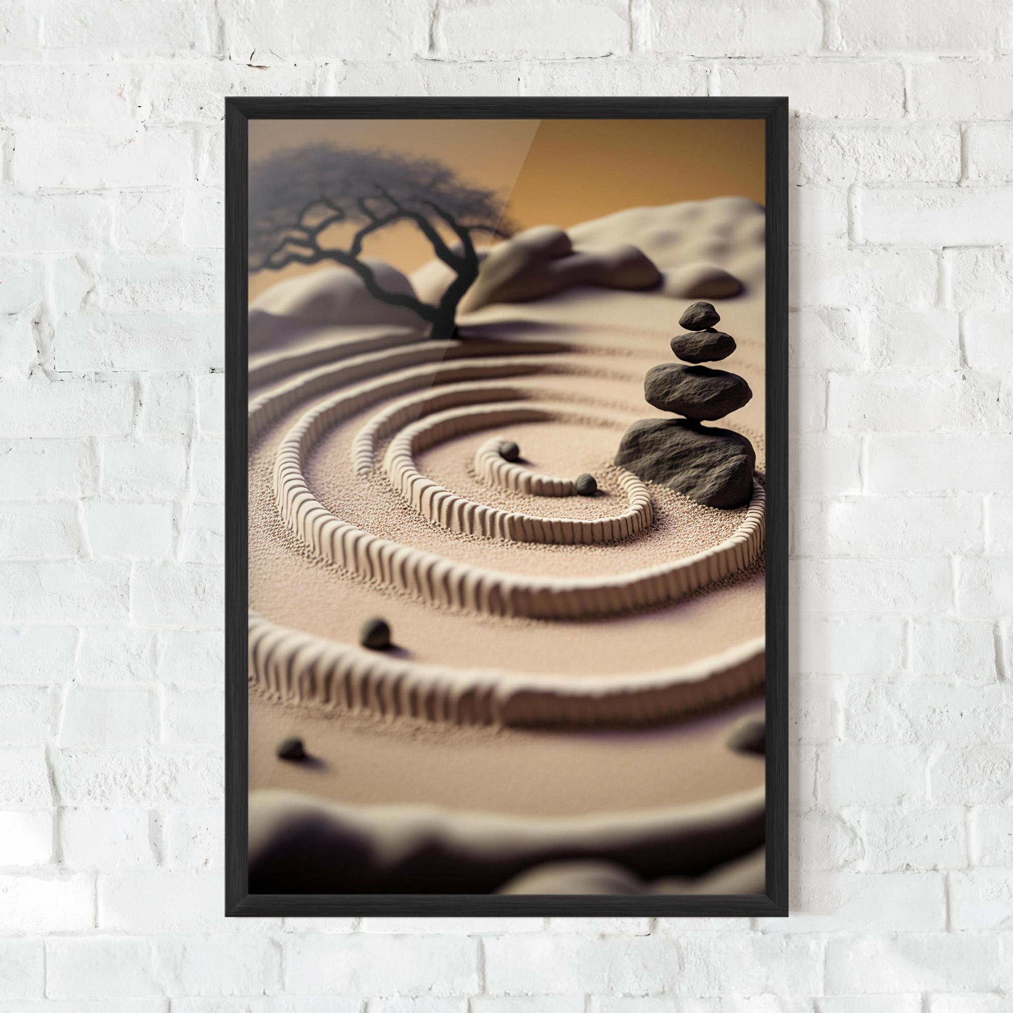 Poster Înrămat Japanese Zen Garden mockup 0