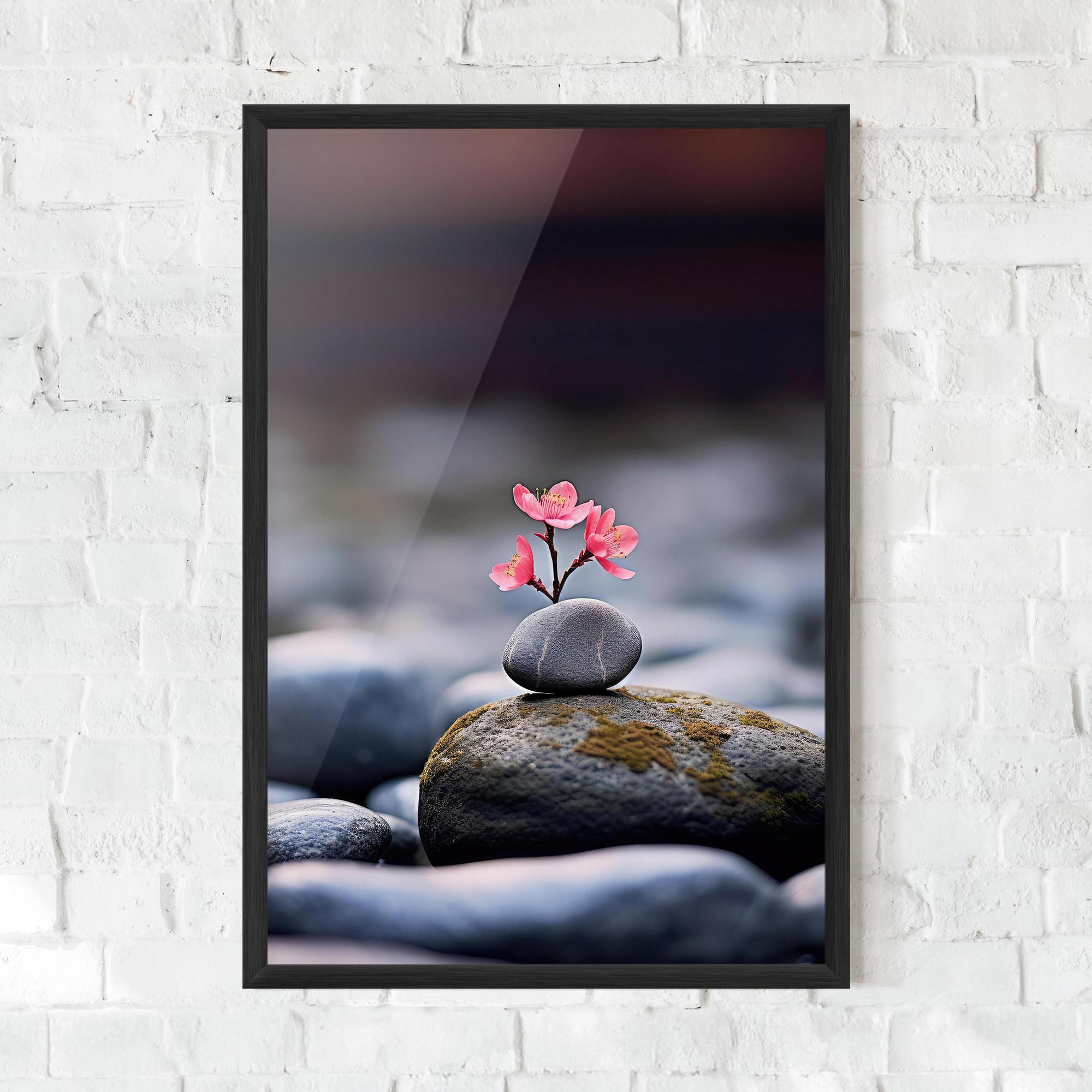Poster Înrămat Tiny Flower Rock mockup 0