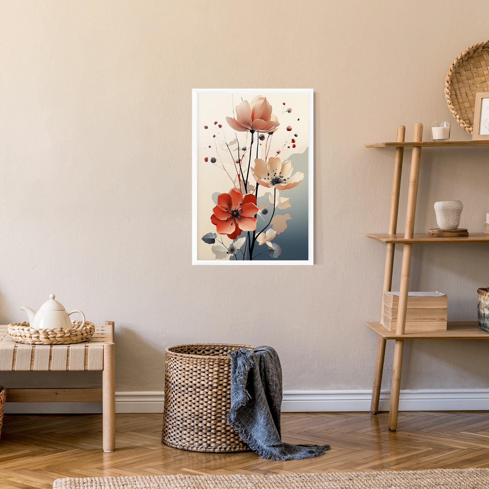 Poster Înrămat Cream Flower Nature mockup 9