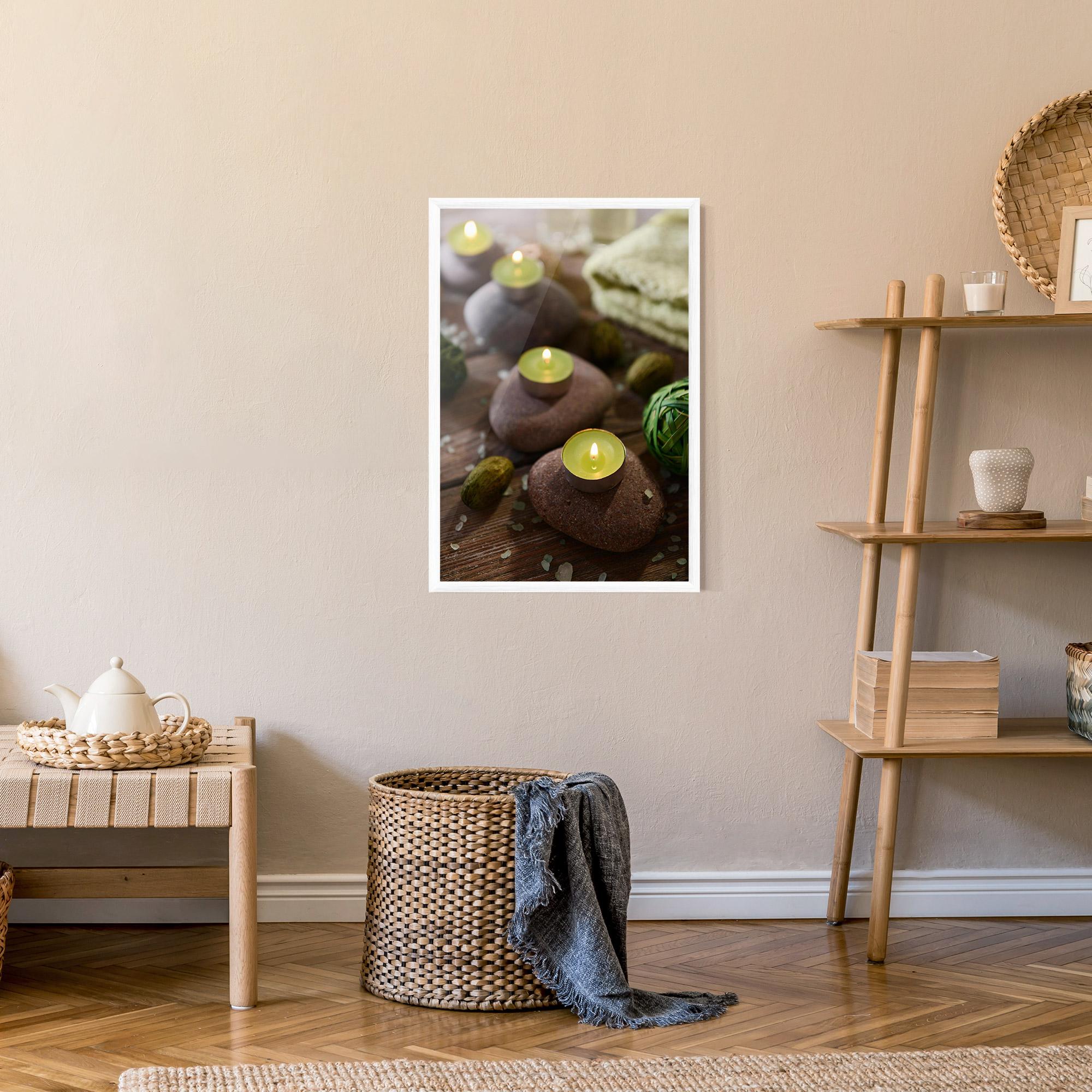 Poster Înrămat Green Candles Spa mockup 9