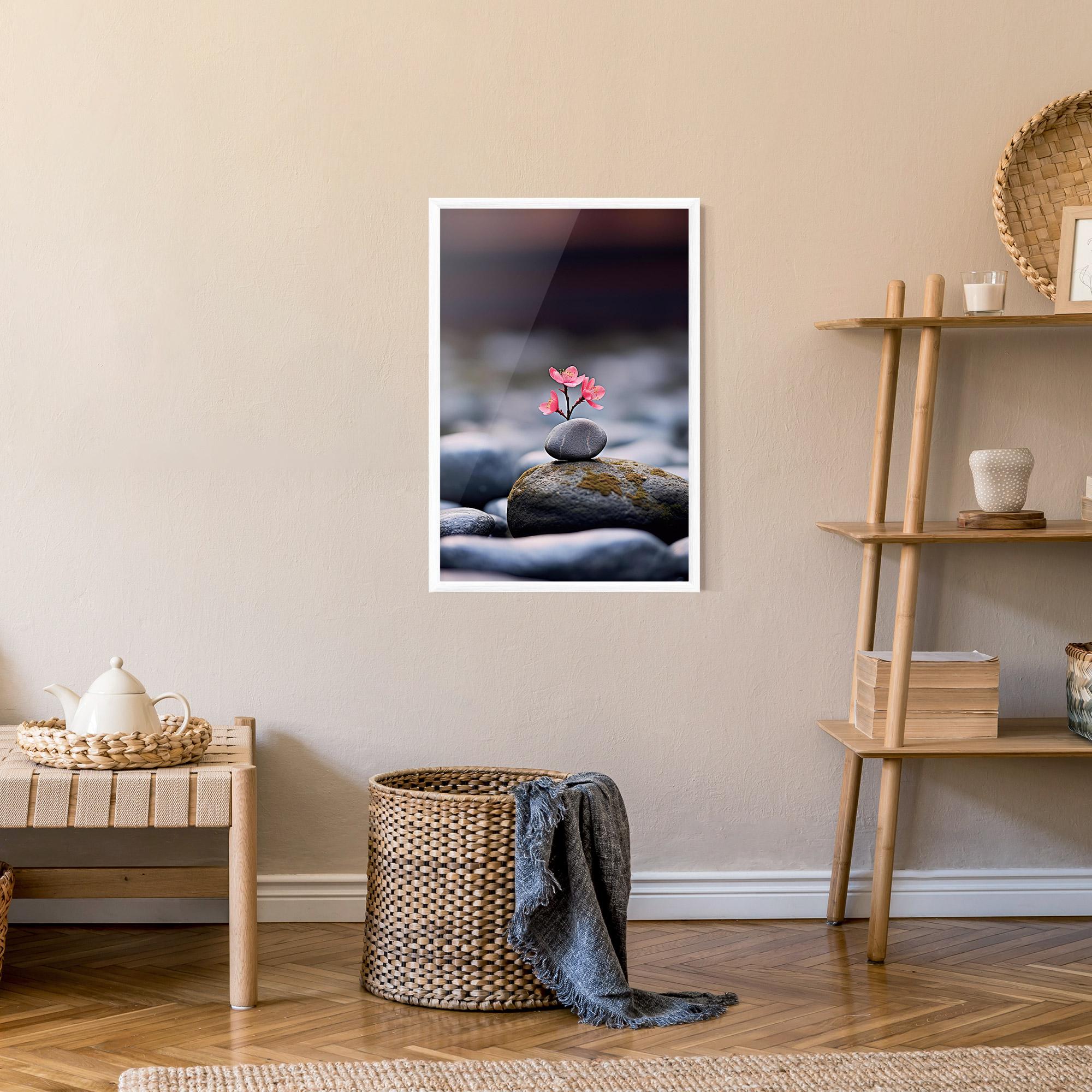 Poster Înrămat Tiny Flower Rock mockup 9