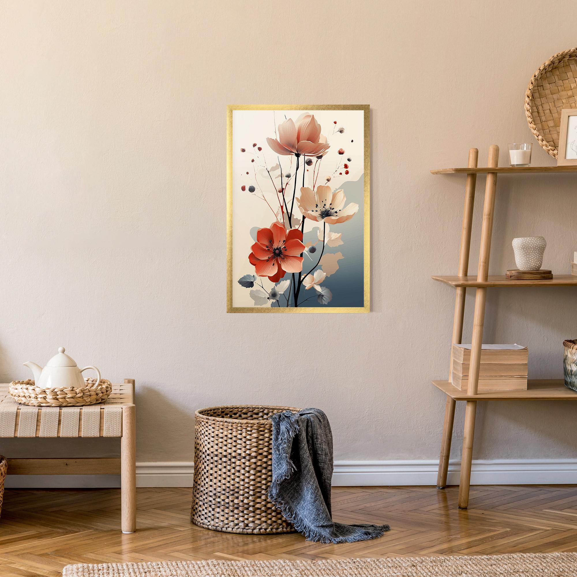 Poster Înrămat Cream Flower Nature mockup 9