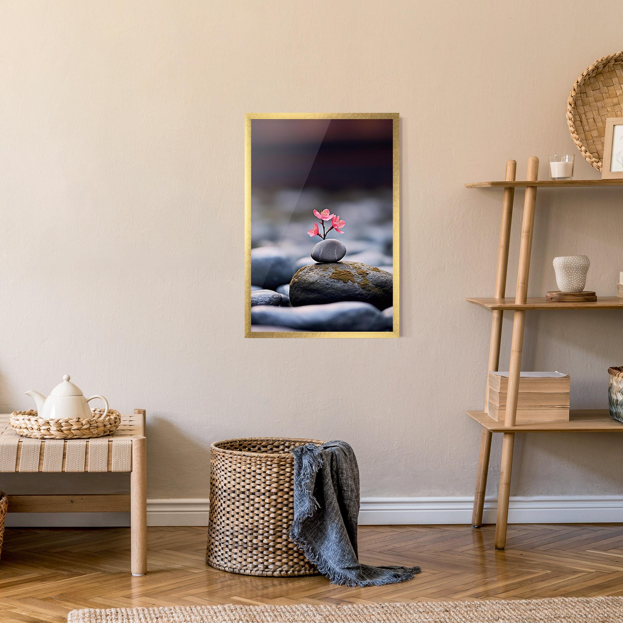 Poster Înrămat Tiny Flower Rock mockup 9