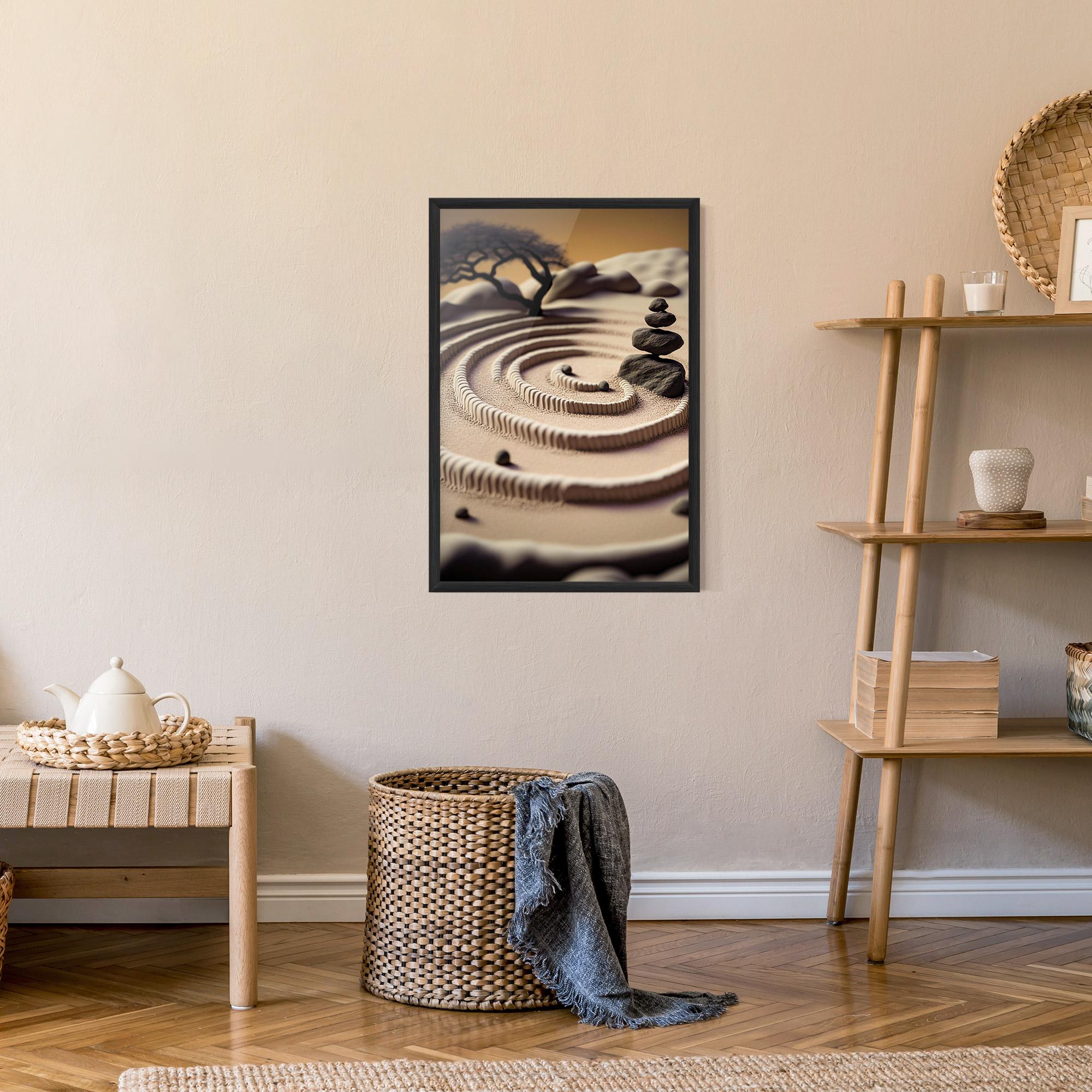 Poster Înrămat Japanese Zen Garden mockup 9
