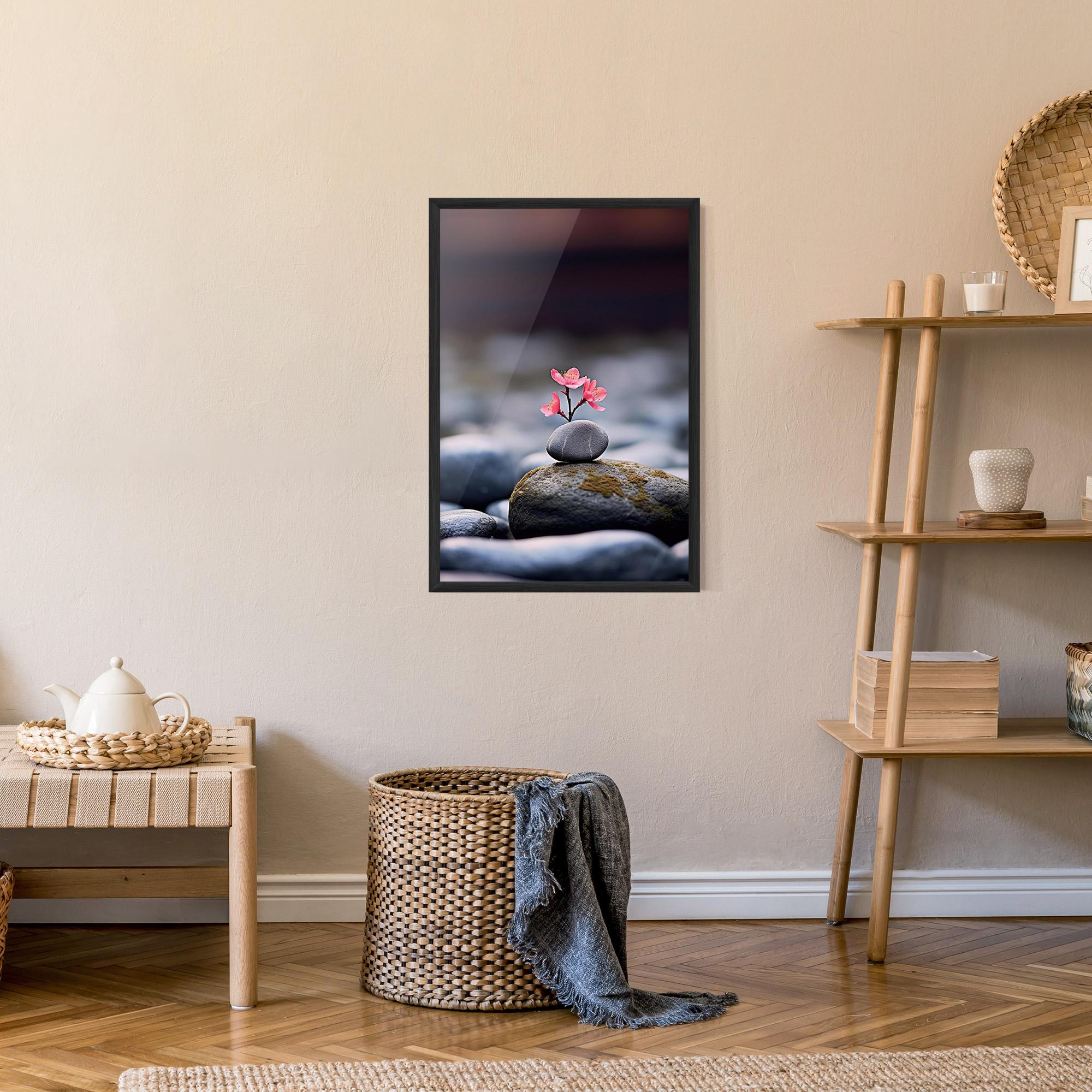 Poster Înrămat Tiny Flower Rock mockup 9