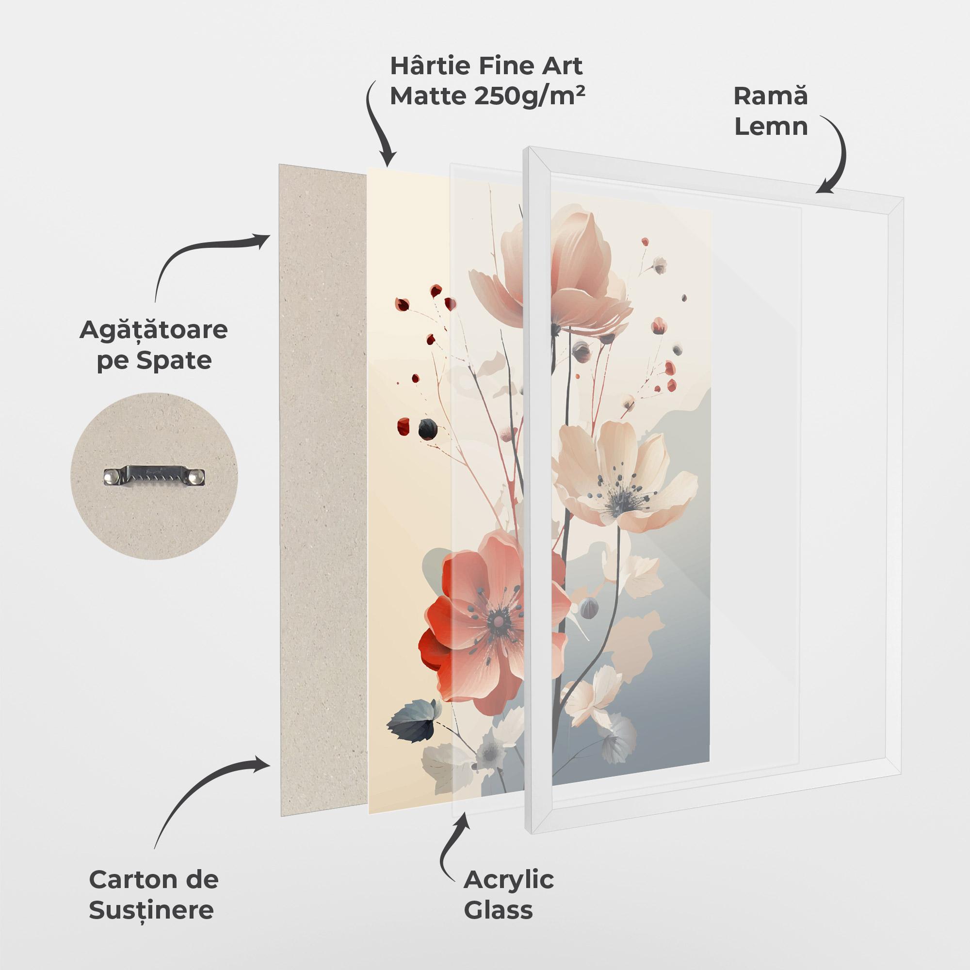 Poster Înrămat Cream Flower Nature mockup 1