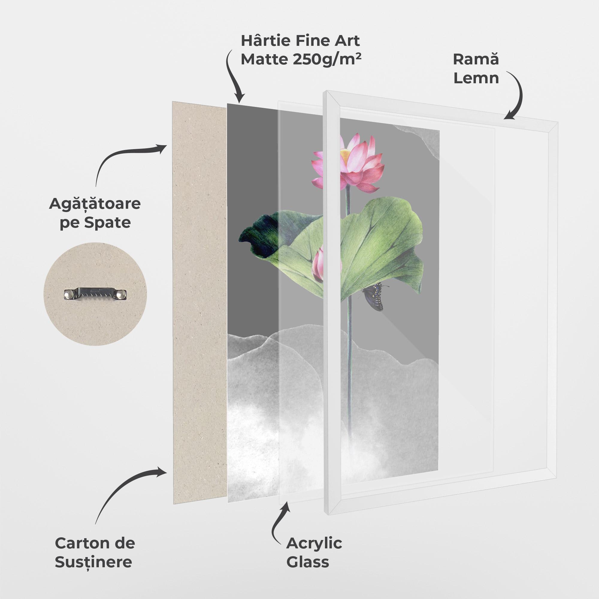 Poster Înrămat Pink Lotus Art mockup 1