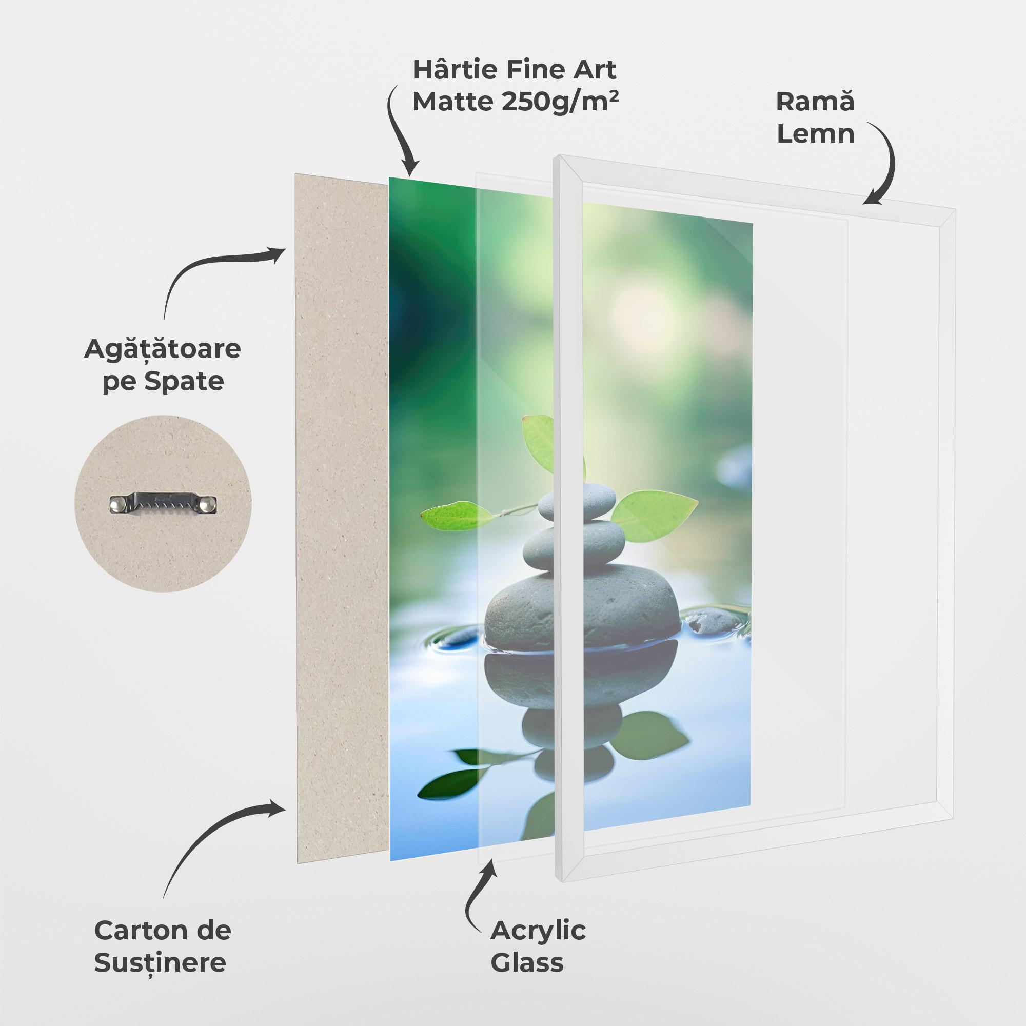 Poster Înrămat Stones Green Leaves mockup 1