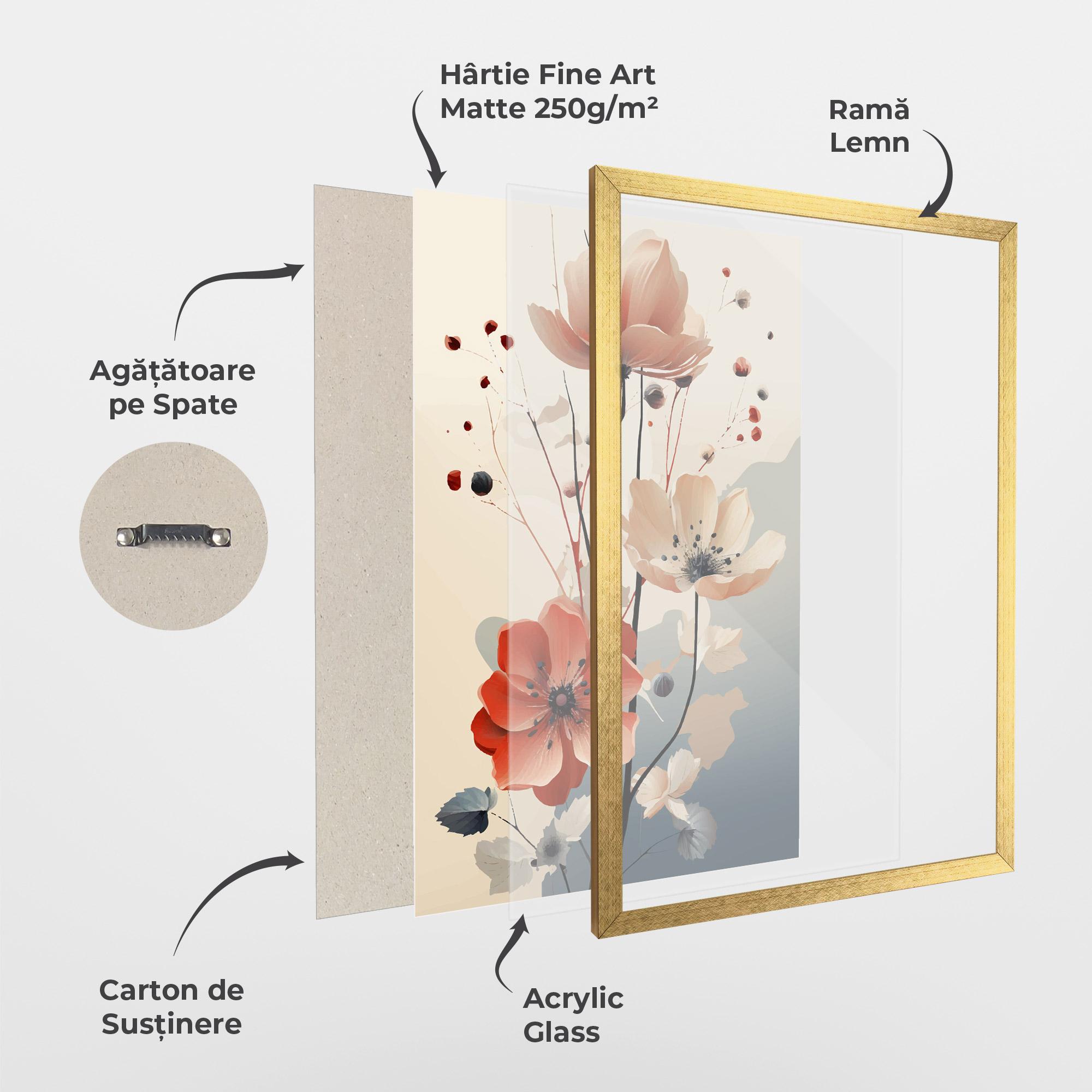 Poster Înrămat Cream Flower Nature mockup 1