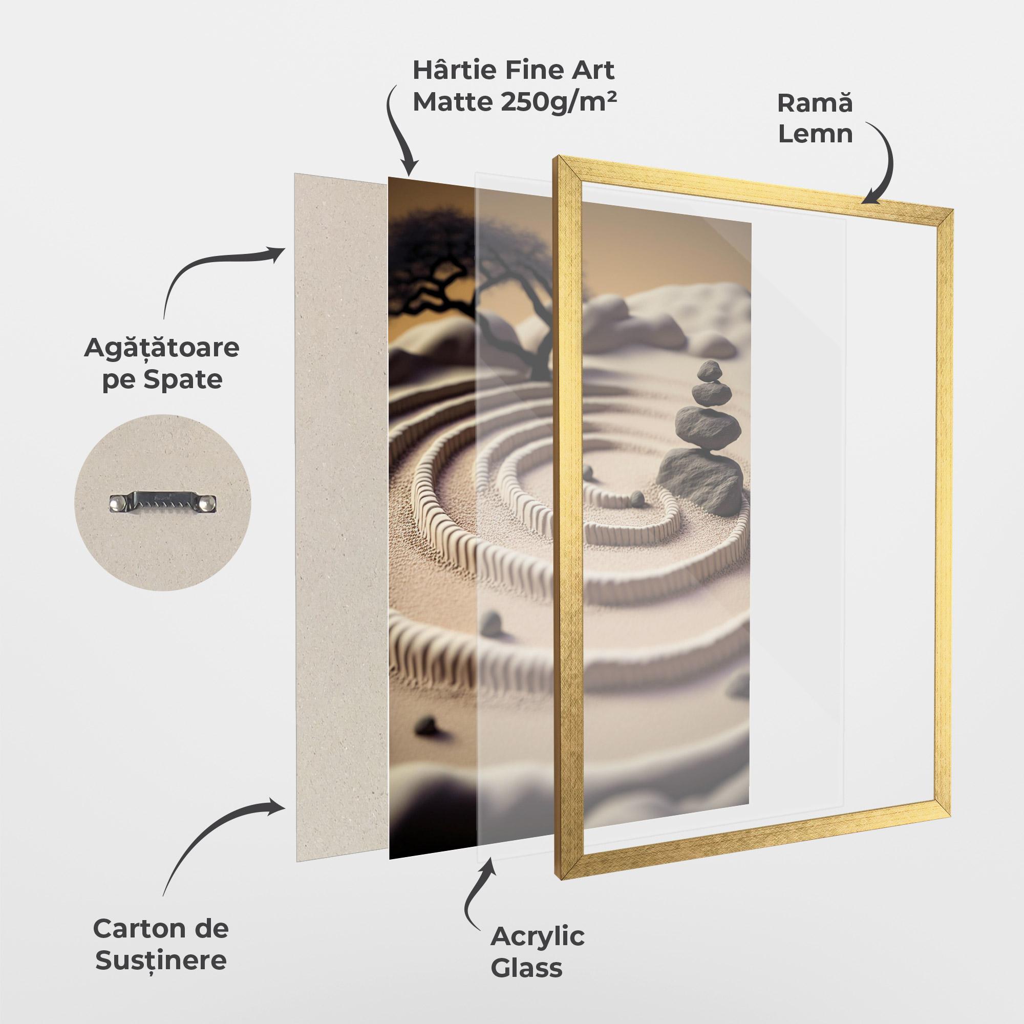 Poster Înrămat Japanese Zen Garden mockup 1