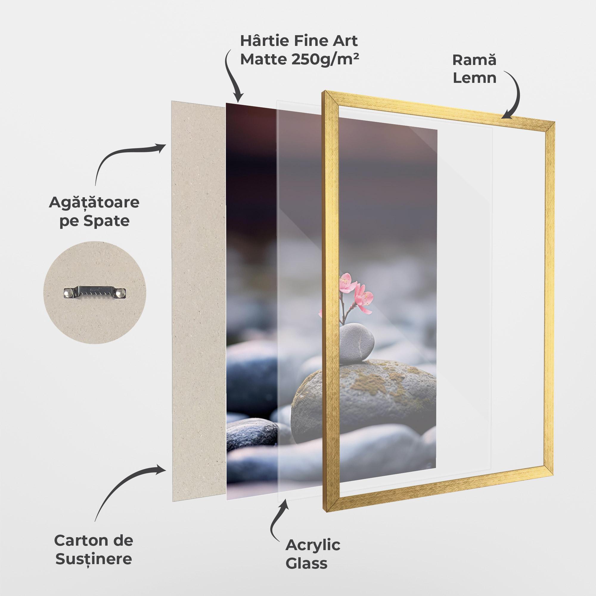 Poster Înrămat Tiny Flower Rock mockup 1