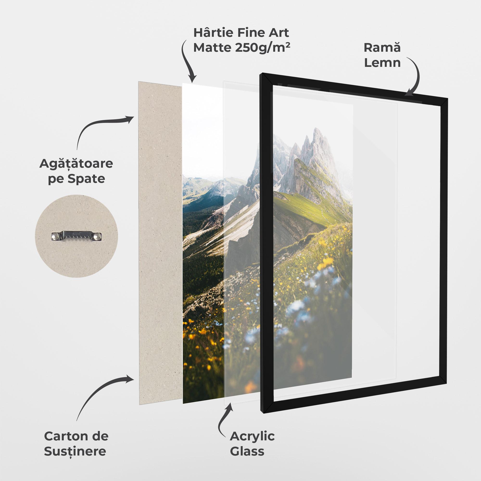 Poster Înrămat Foggy Mountain View mockup 1