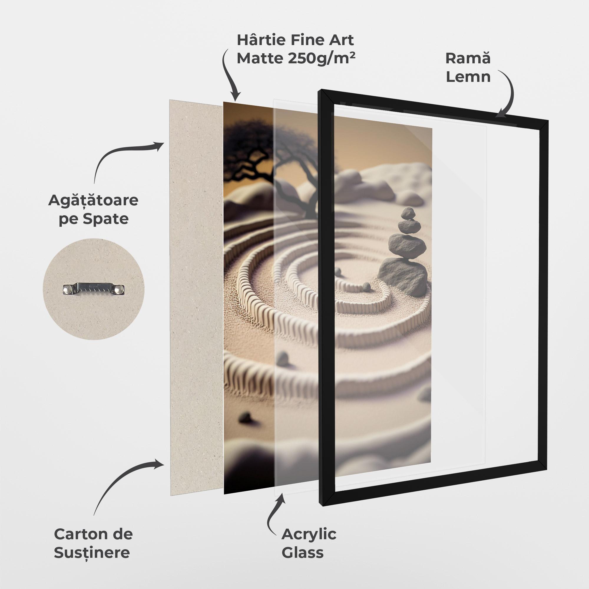 Poster Înrămat Japanese Zen Garden mockup 1