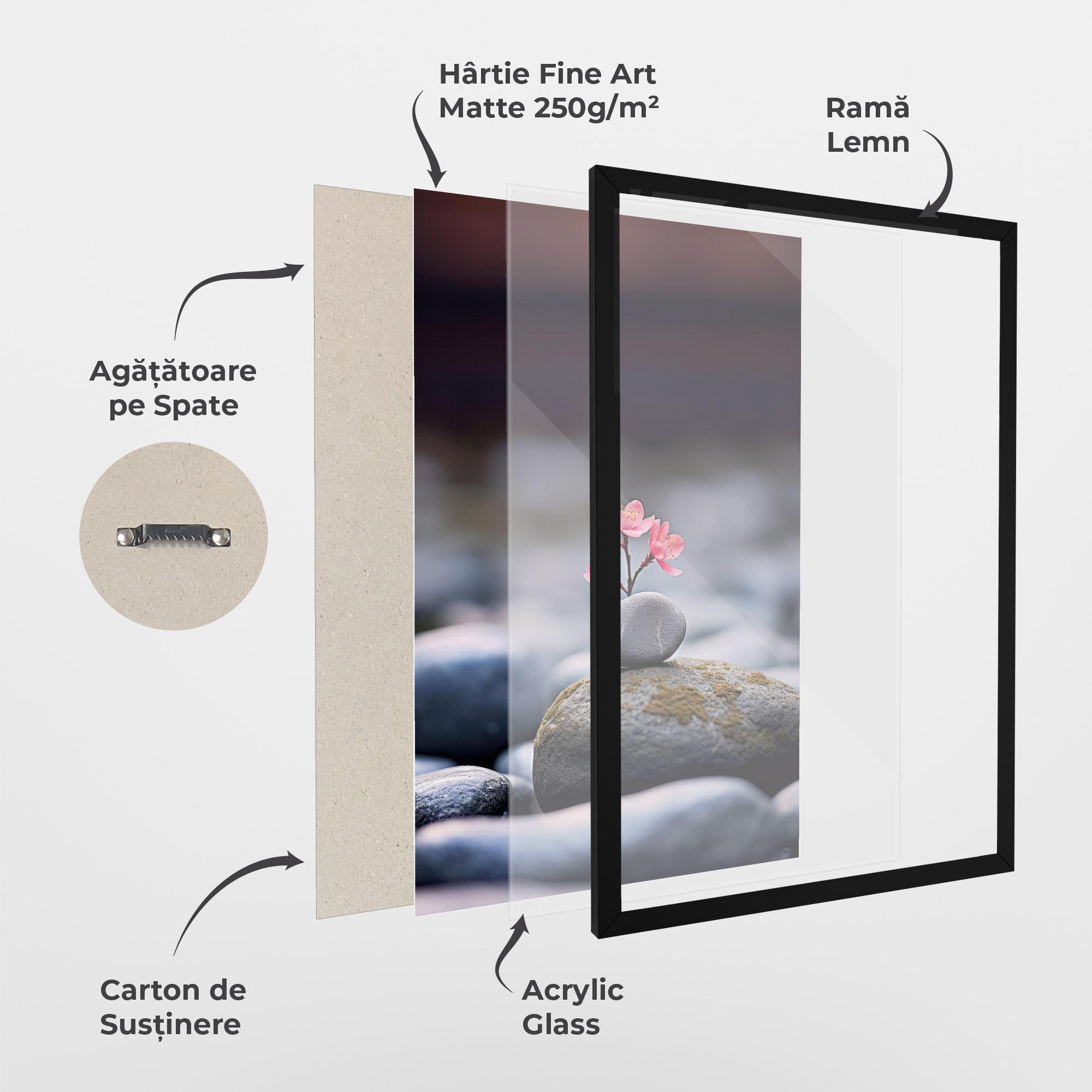 Poster Înrămat Tiny Flower Rock mockup 1