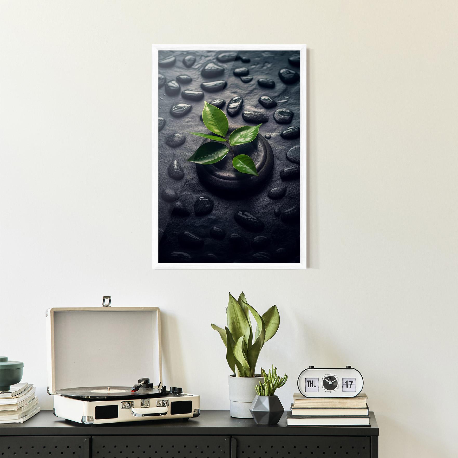 Poster Înrămat Realistic Spa Leaf mockup 2