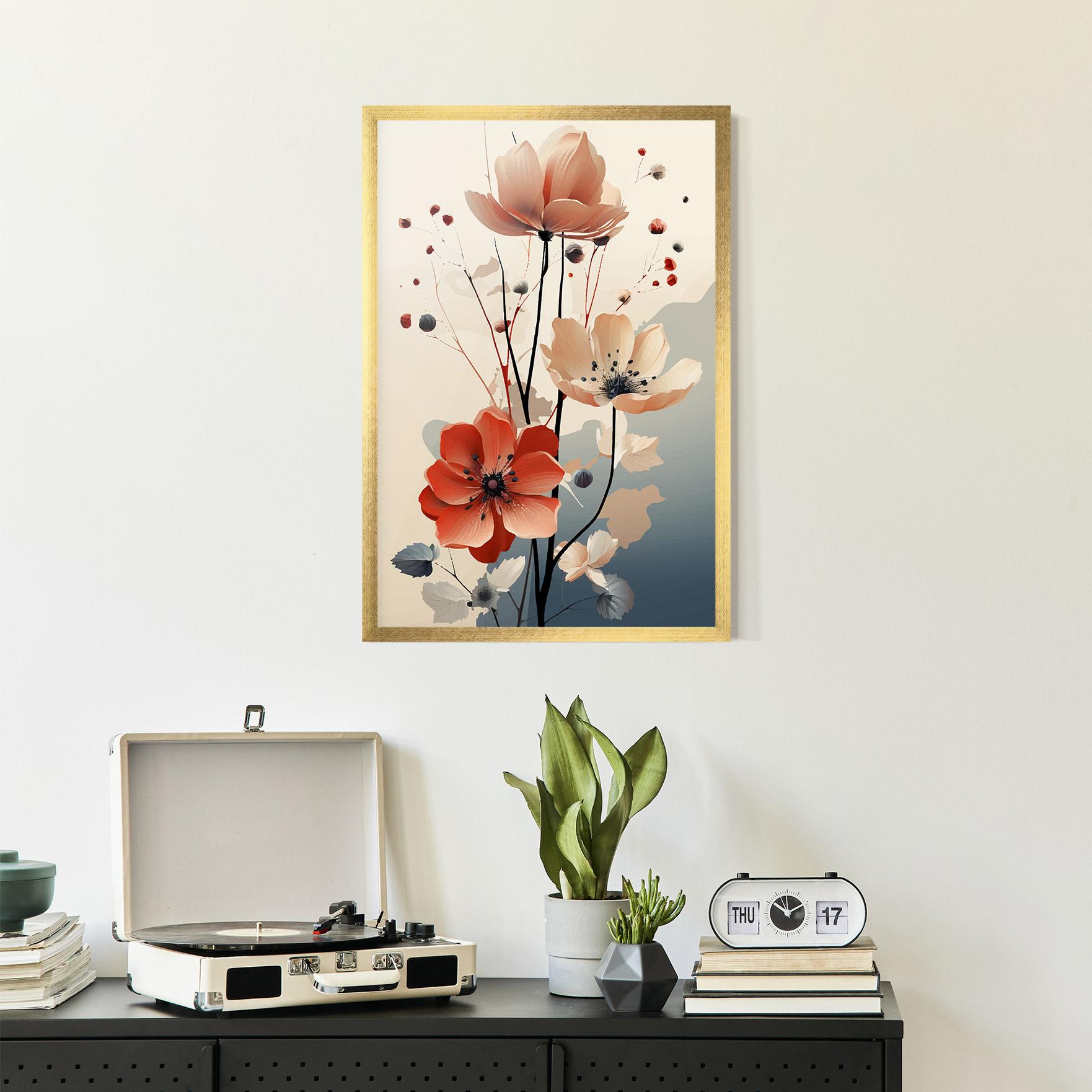 Poster Înrămat Cream Flower Nature mockup 2