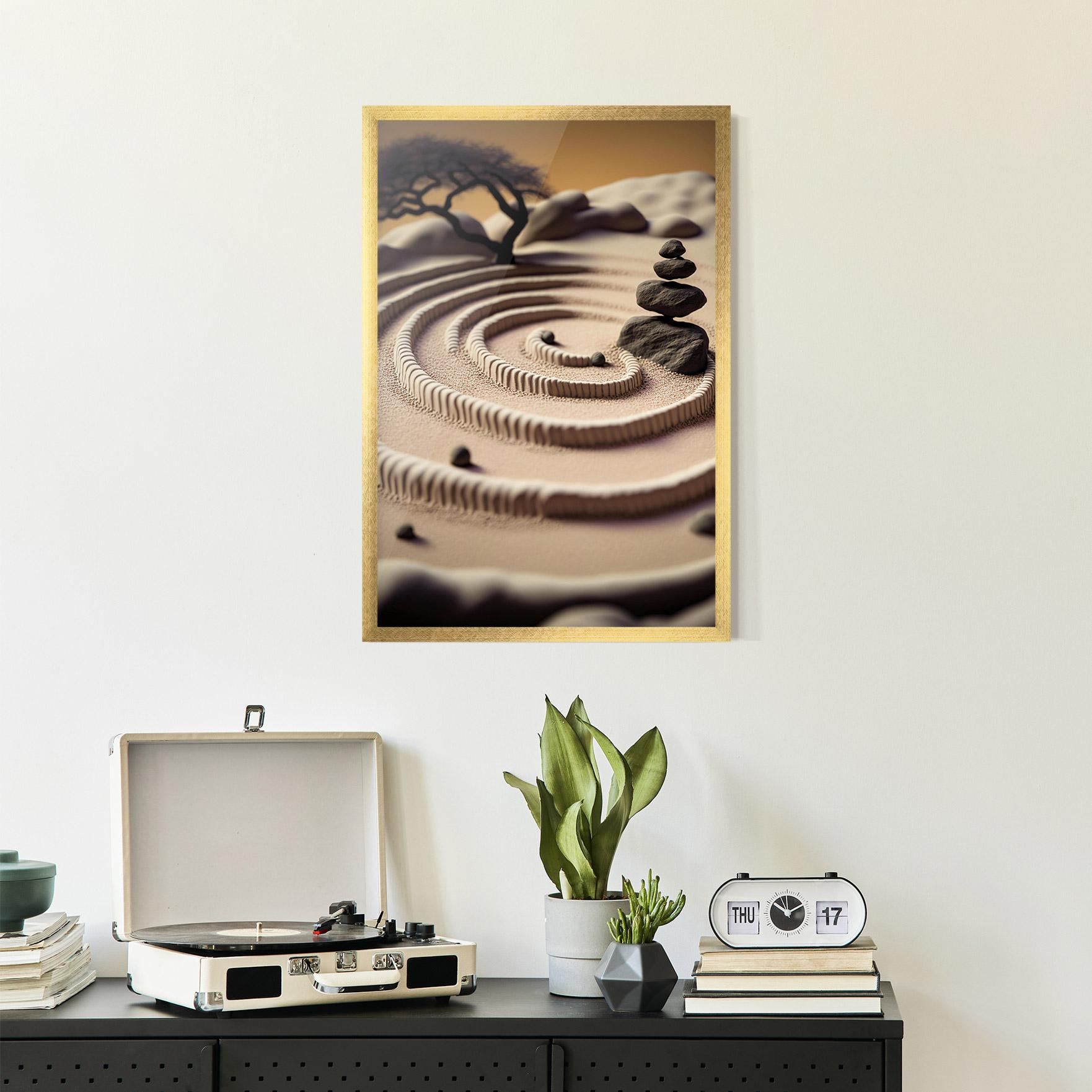 Poster Înrămat Japanese Zen Garden mockup 2