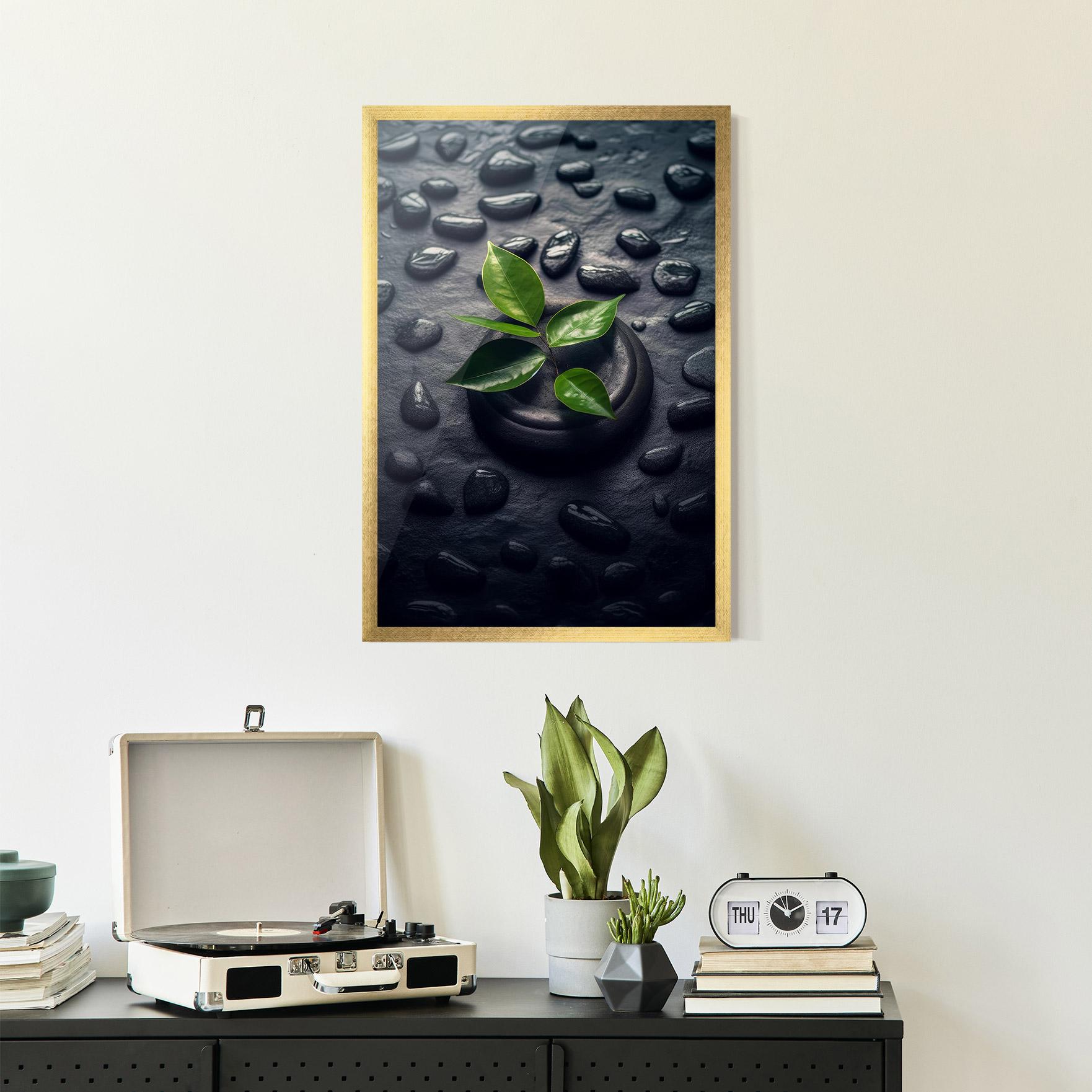 Poster Înrămat Realistic Spa Leaf mockup 2