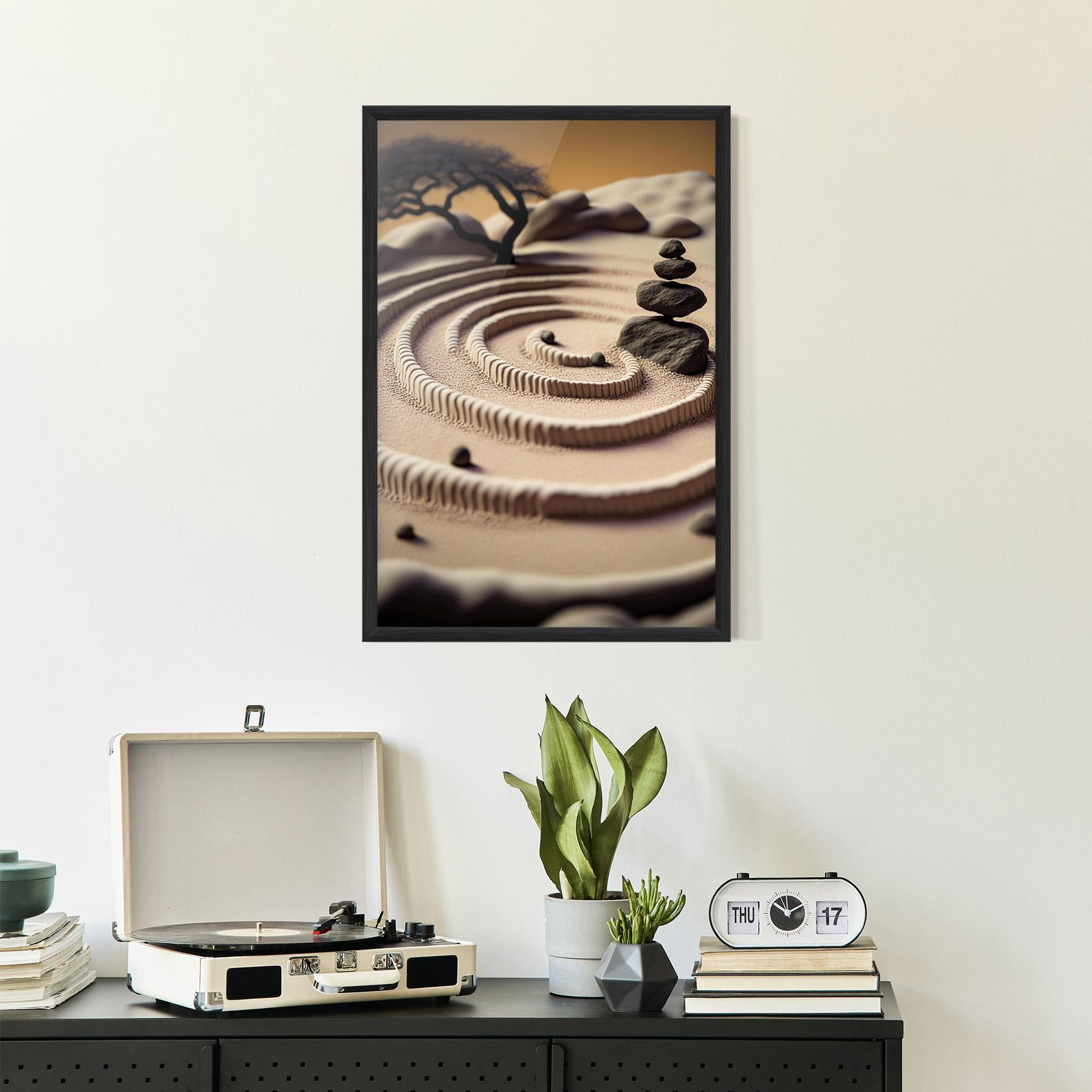 Poster Înrămat Japanese Zen Garden mockup 2