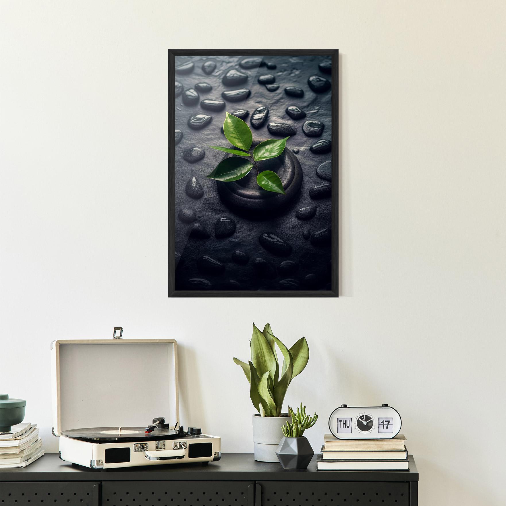 Poster Înrămat Realistic Spa Leaf mockup 2