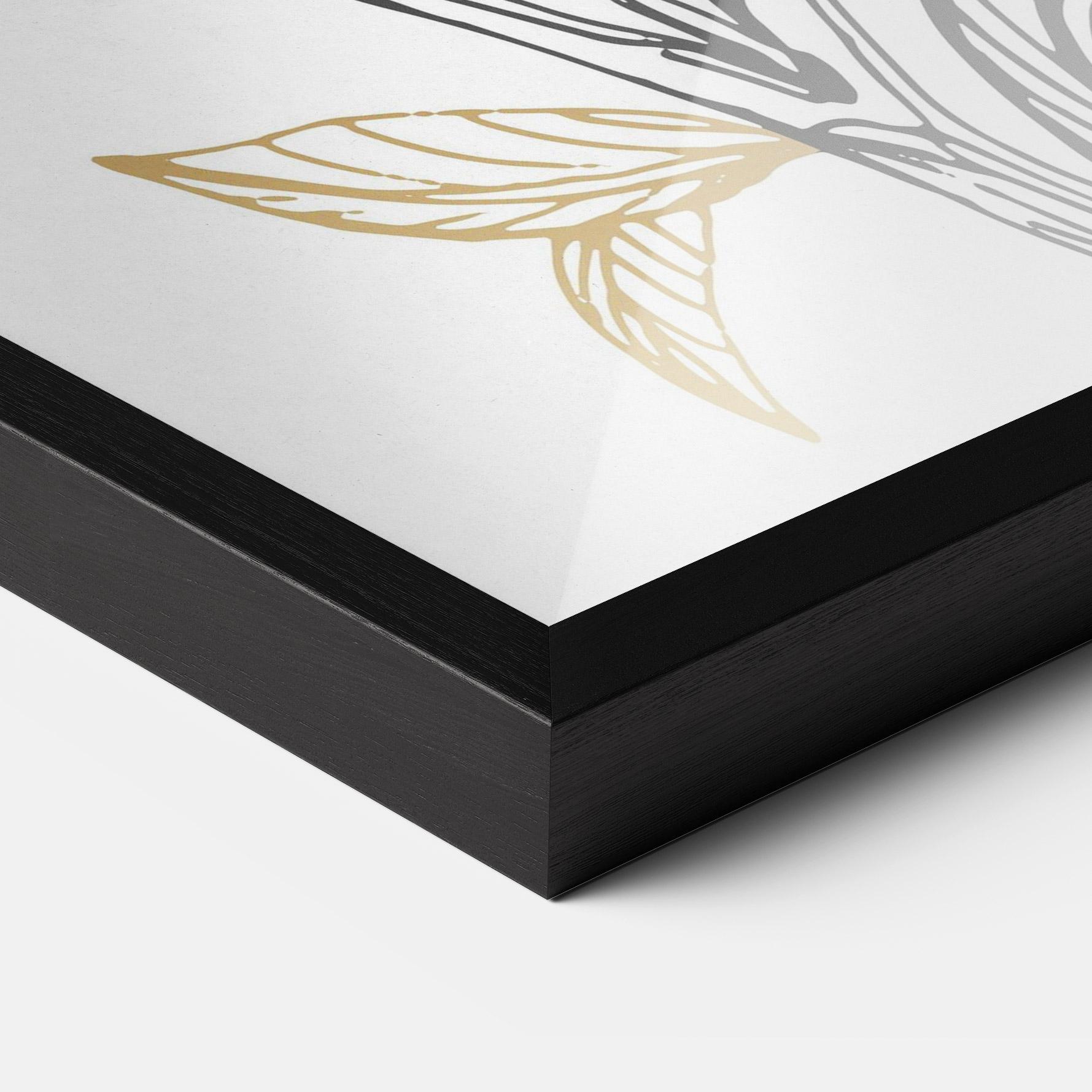 Poster Înrămat Grey Moon Flowers mockup 3