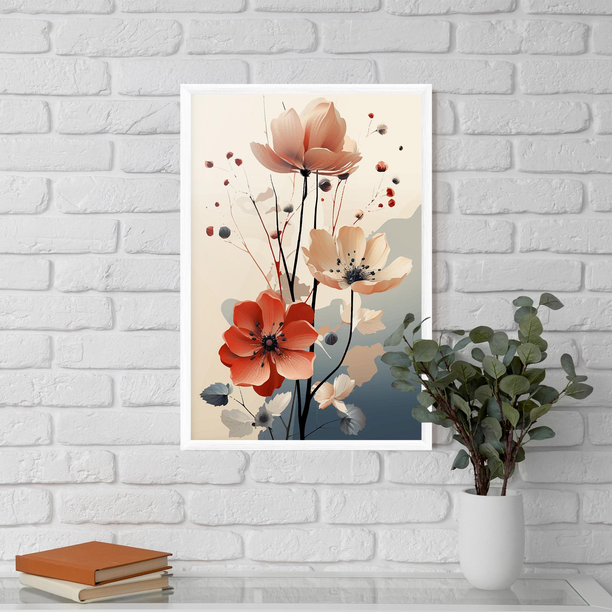 Poster Înrămat Cream Flower Nature mockup 5