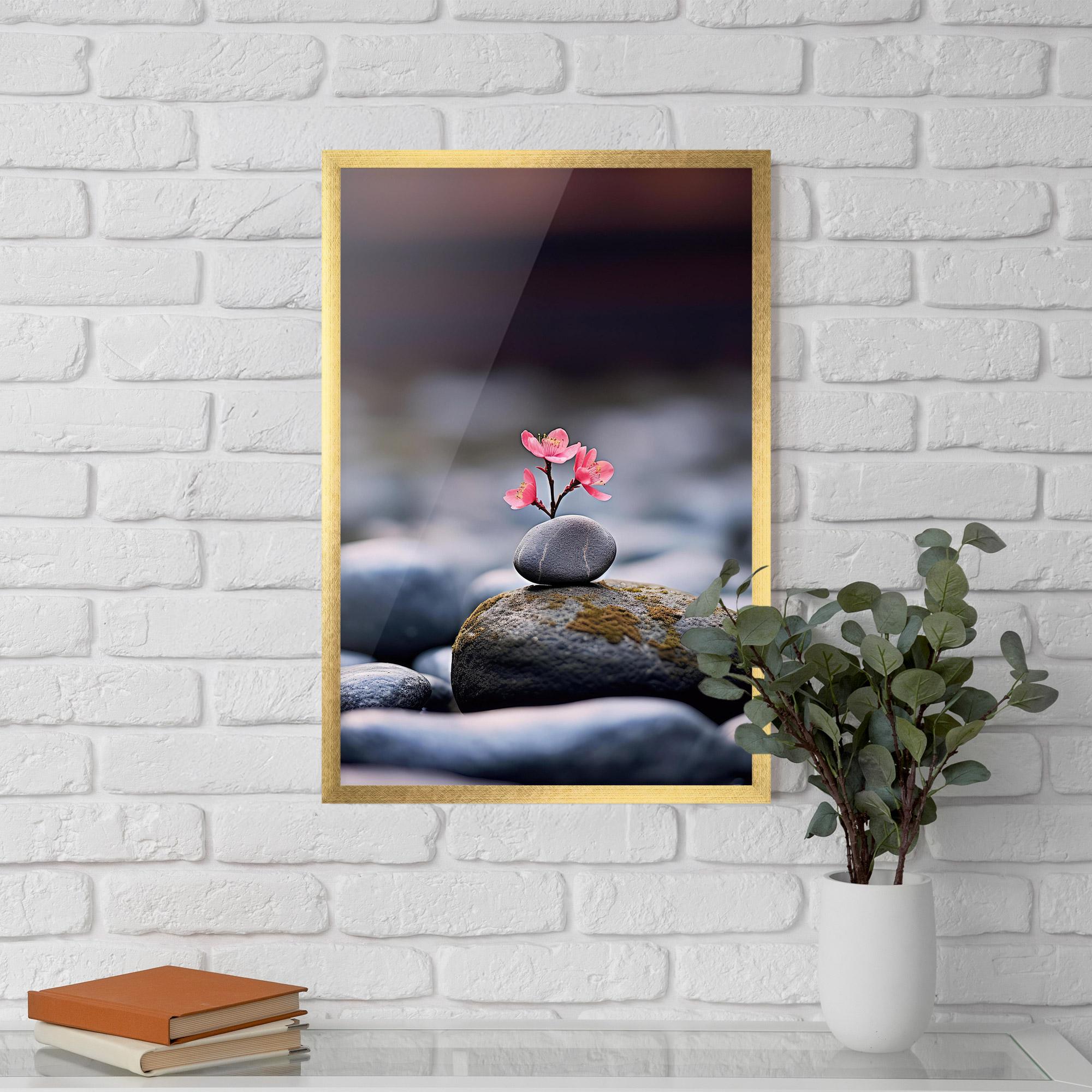 Poster Înrămat Tiny Flower Rock mockup 5