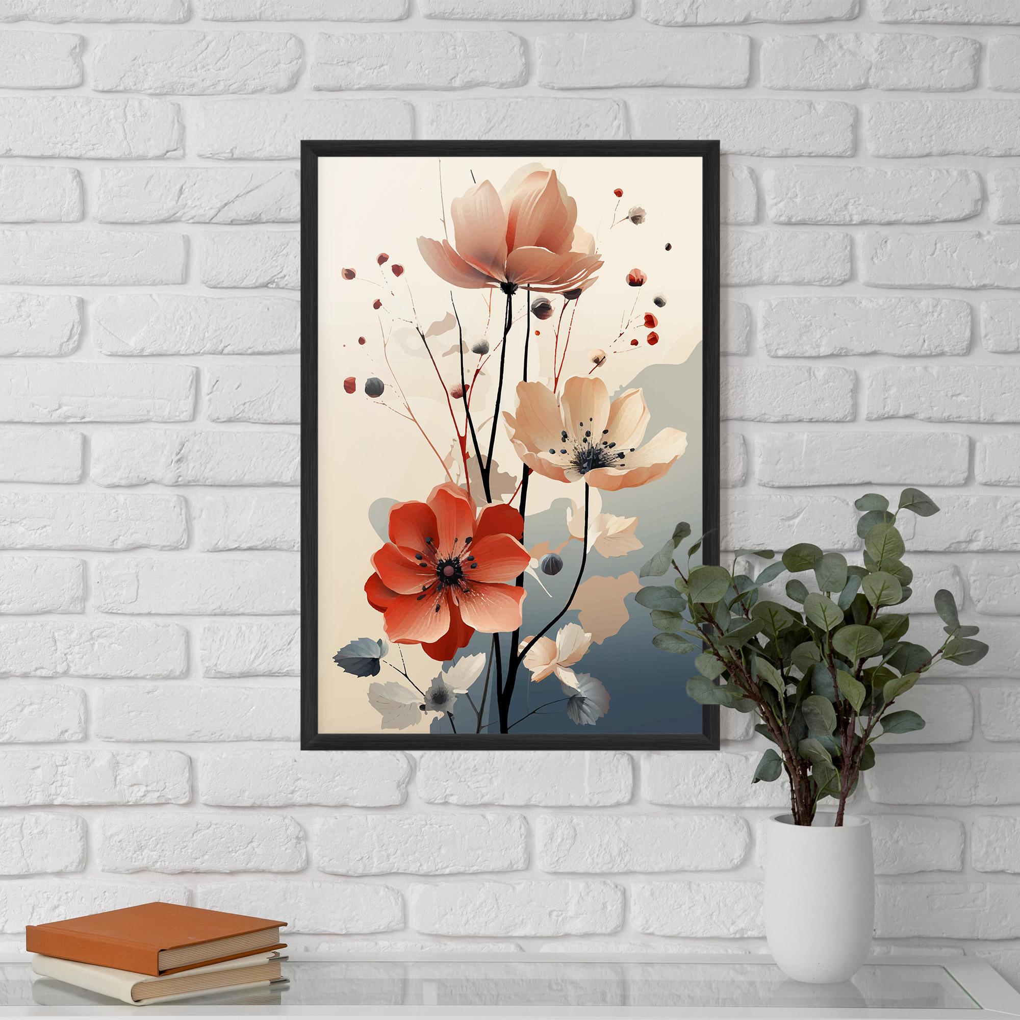 Poster Înrămat Cream Flower Nature mockup 5