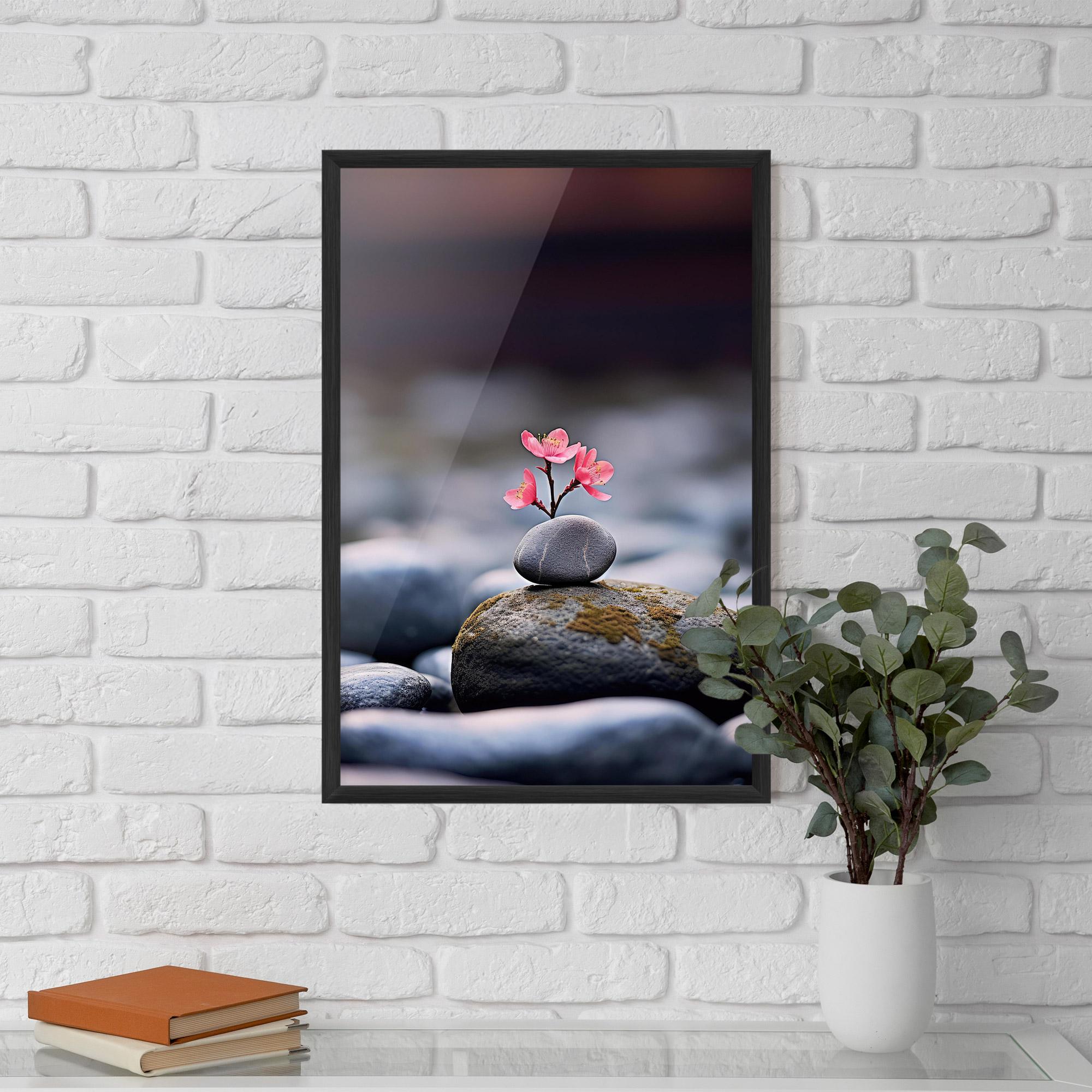Poster Înrămat Tiny Flower Rock mockup 5