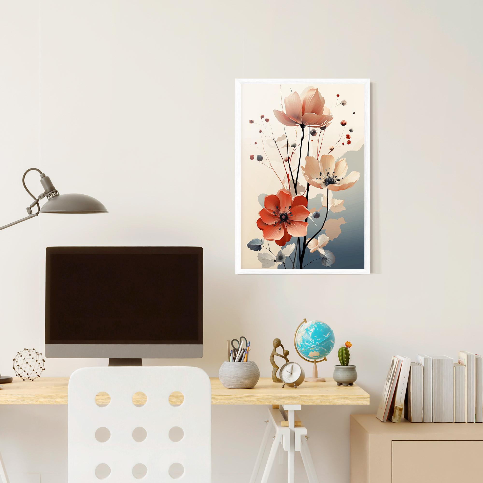Poster Înrămat Cream Flower Nature mockup 6