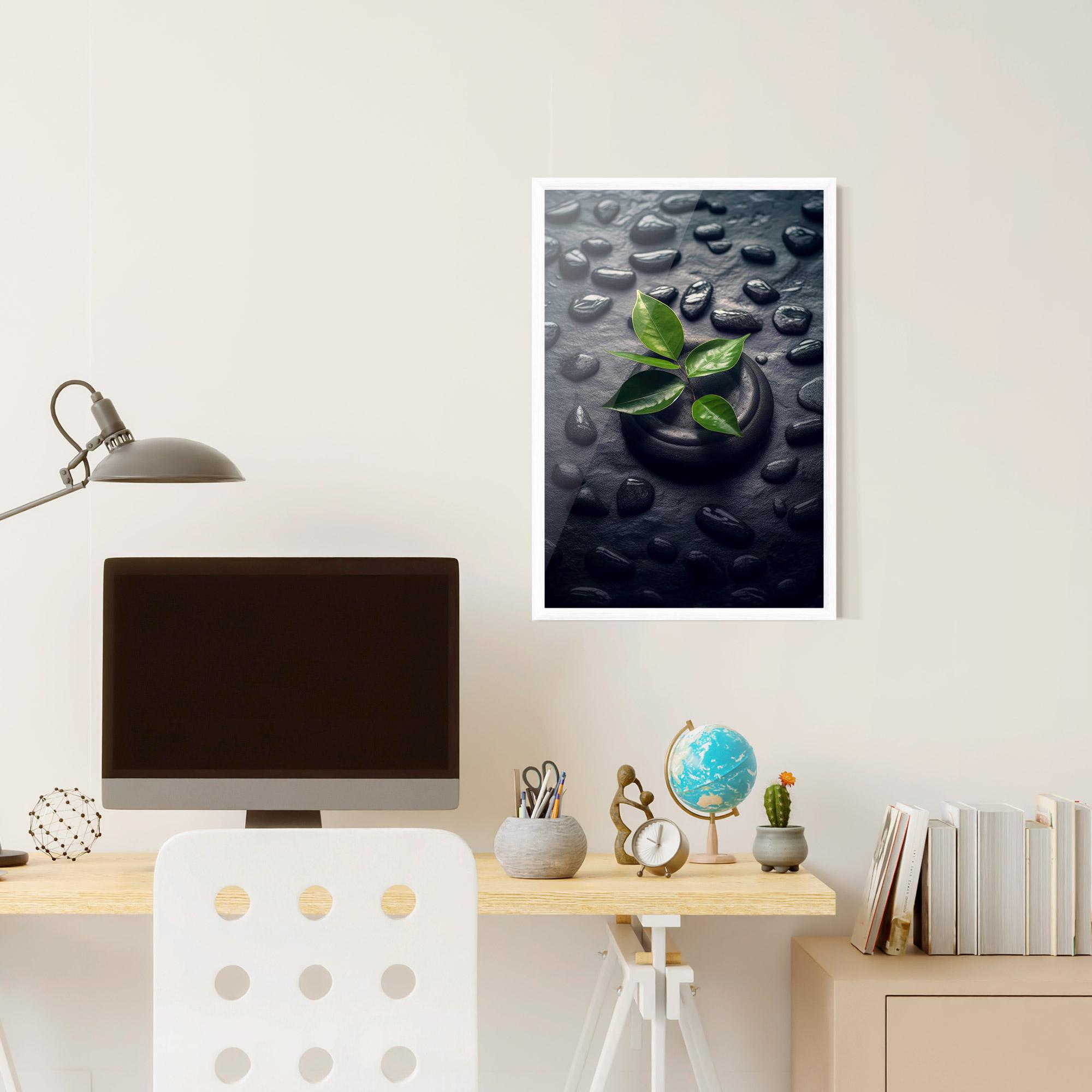 Poster Înrămat Realistic Spa Leaf mockup 6