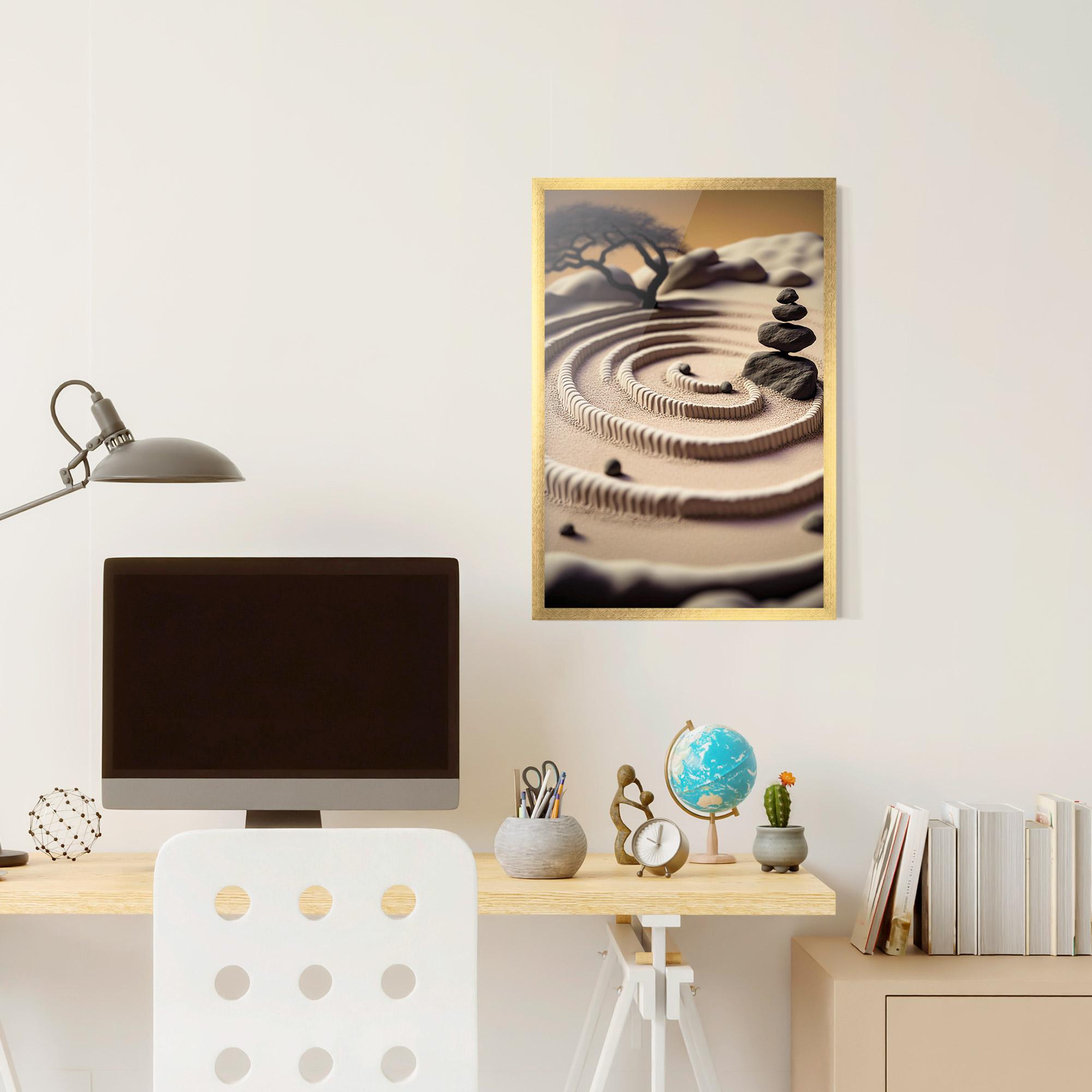 Poster Înrămat Japanese Zen Garden mockup 6