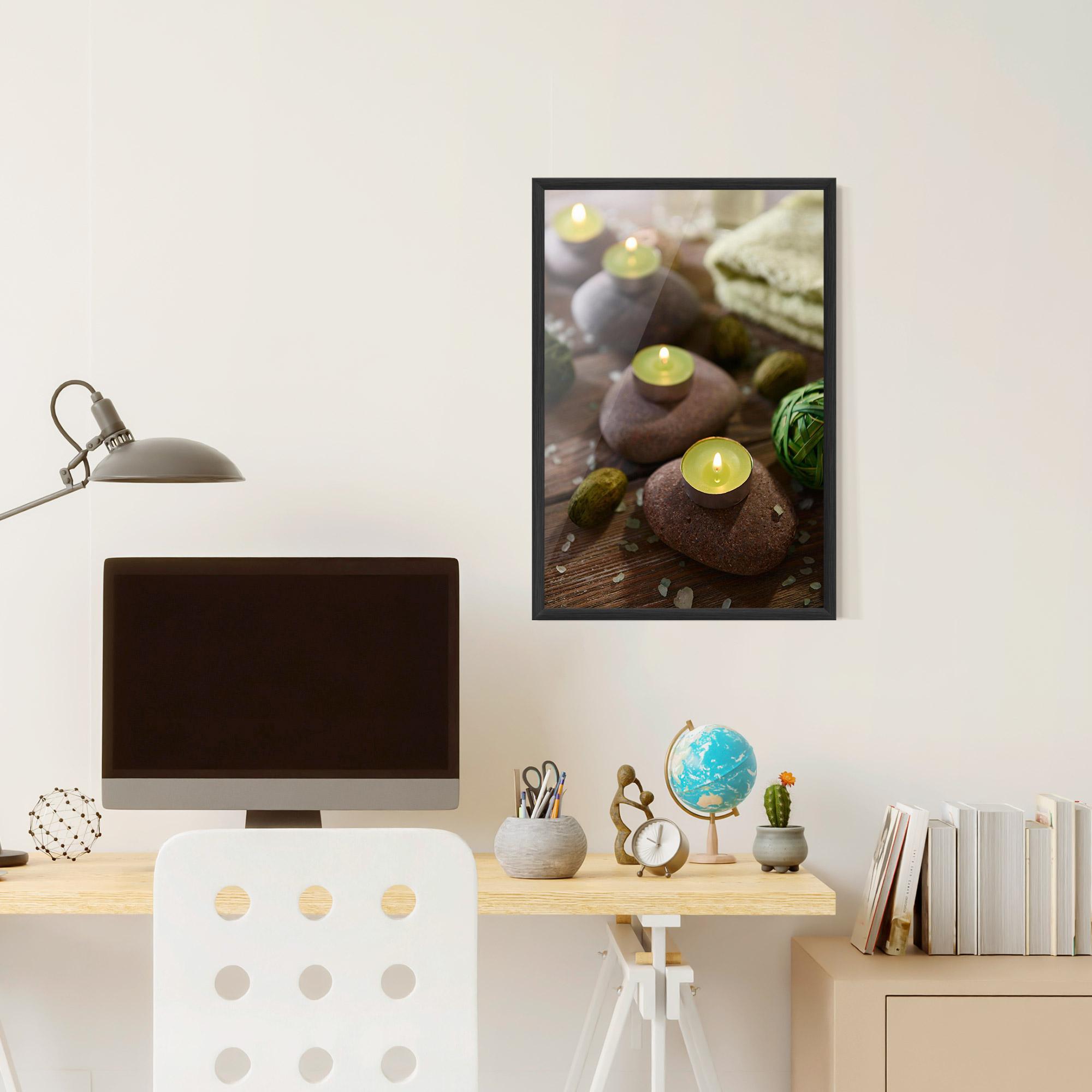 Poster Înrămat Green Candles Spa mockup 6