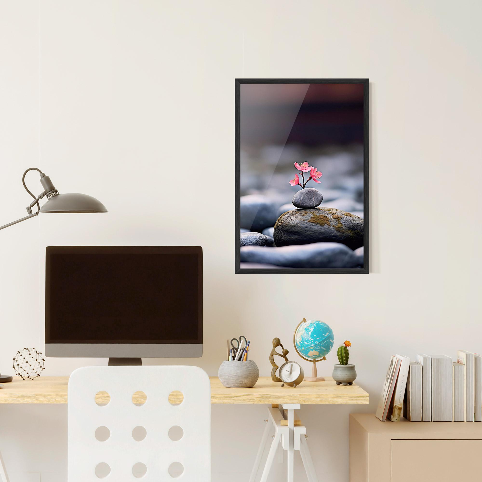 Poster Înrămat Tiny Flower Rock mockup 6
