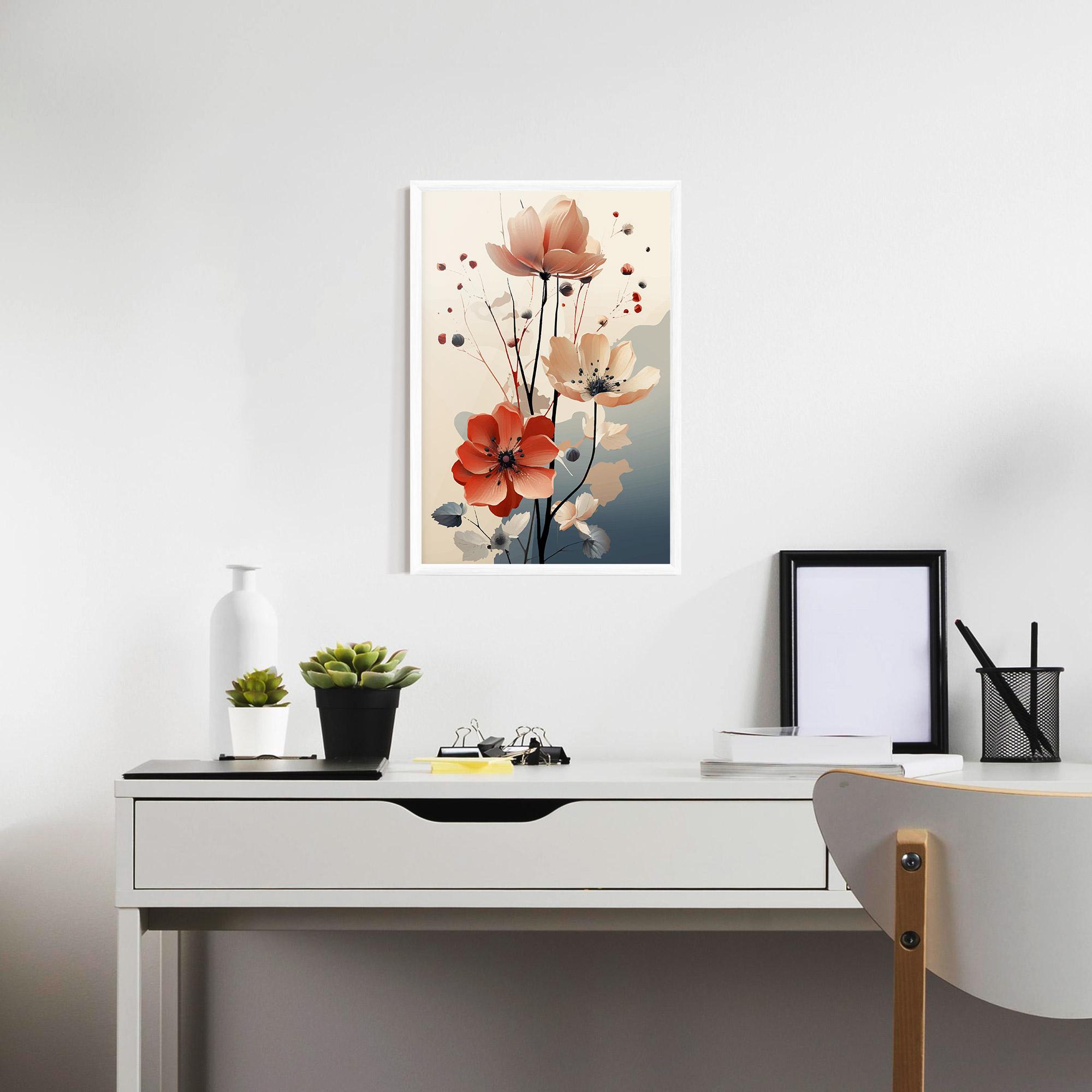 Poster Înrămat Cream Flower Nature mockup 7