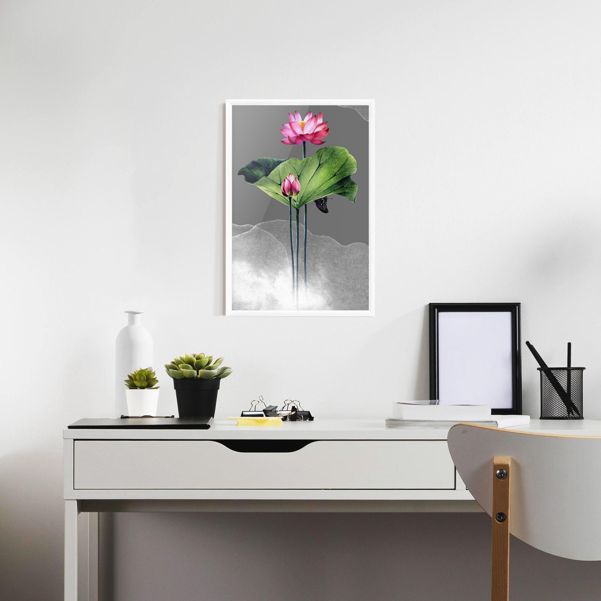 Poster Înrămat Pink Lotus Art mockup 7