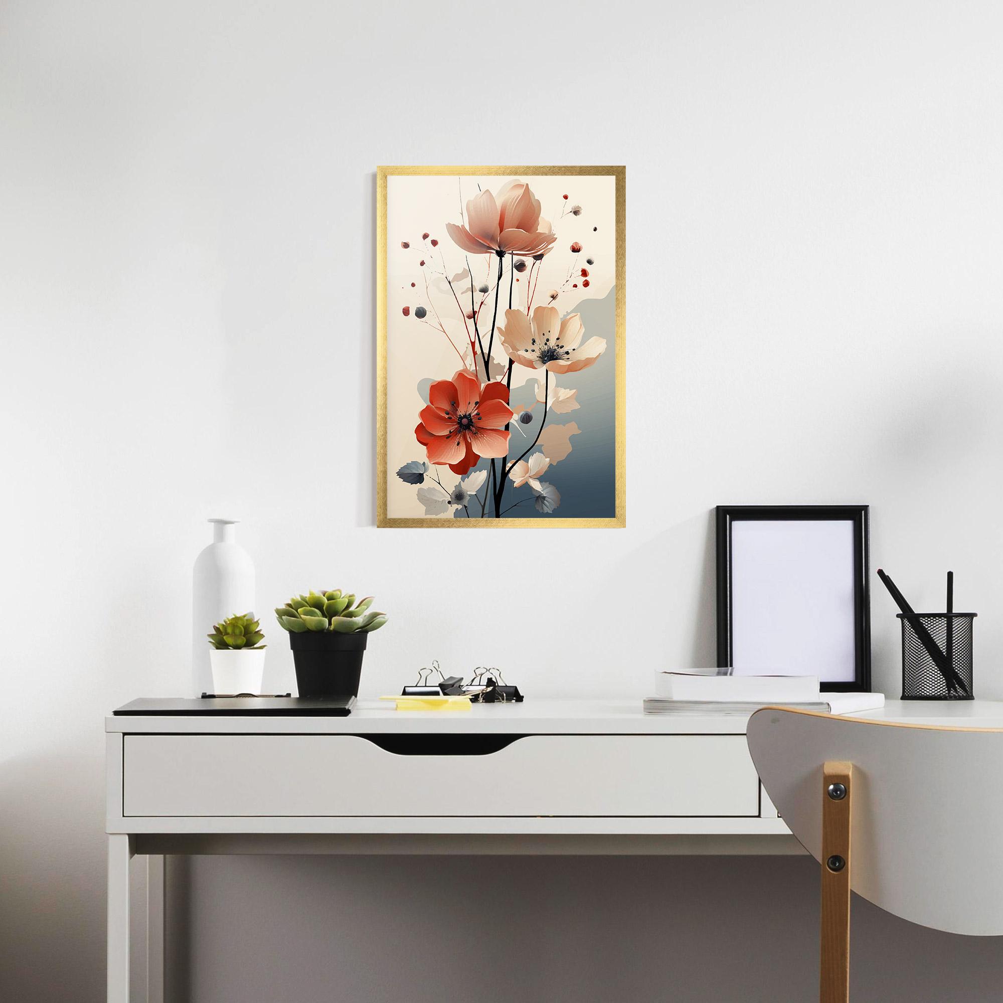 Poster Înrămat Cream Flower Nature mockup 7