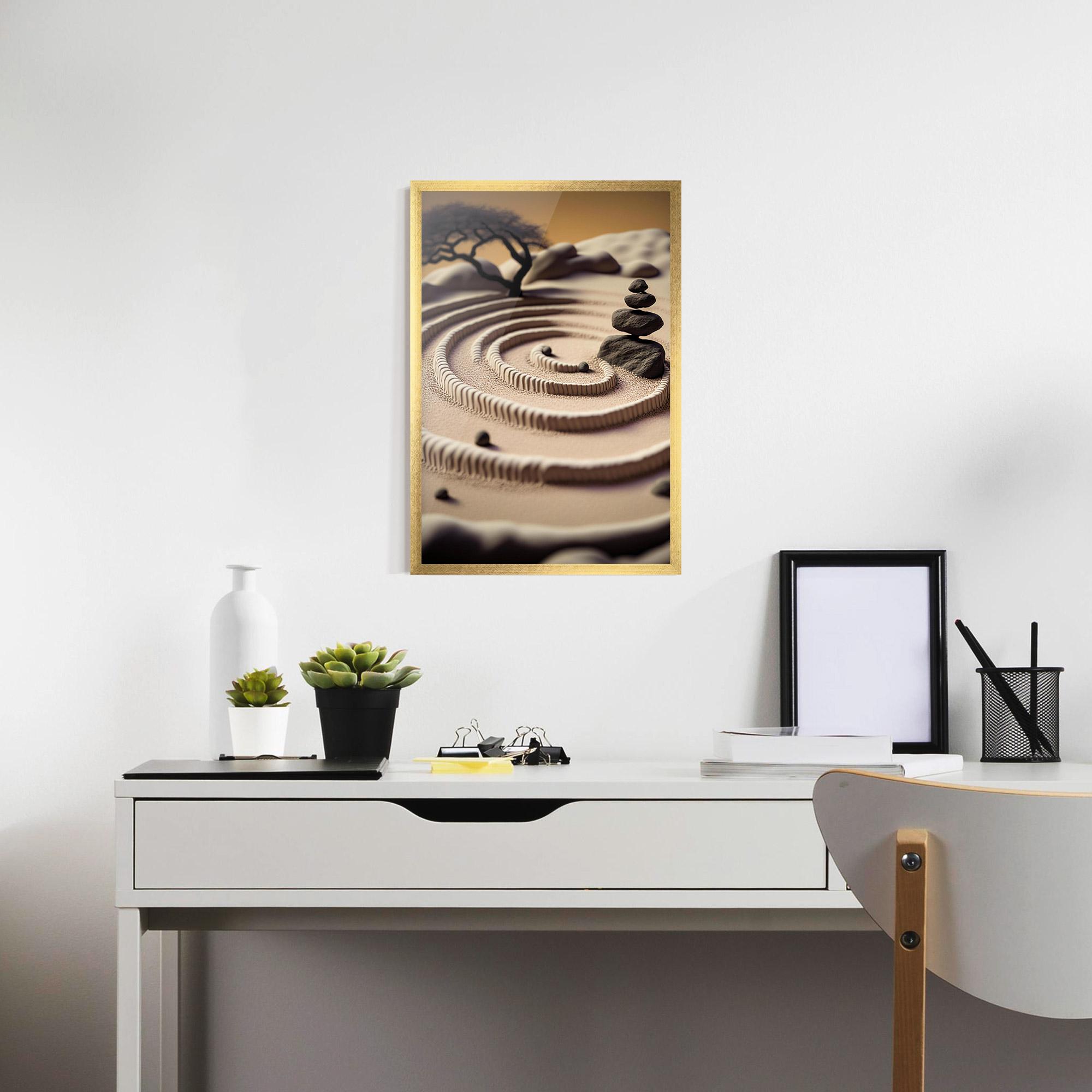 Poster Înrămat Japanese Zen Garden mockup 7