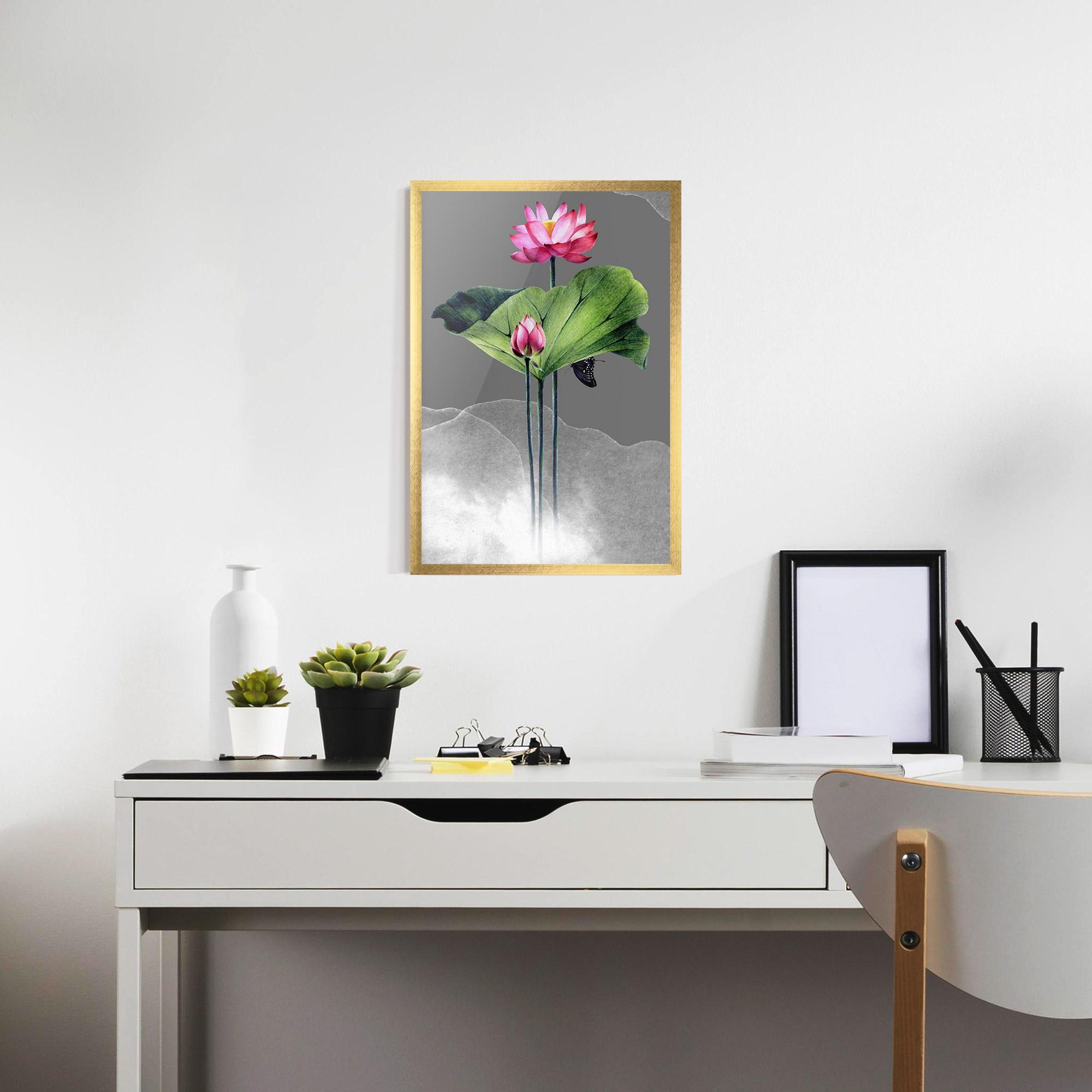 Poster Înrămat Pink Lotus Art mockup 7