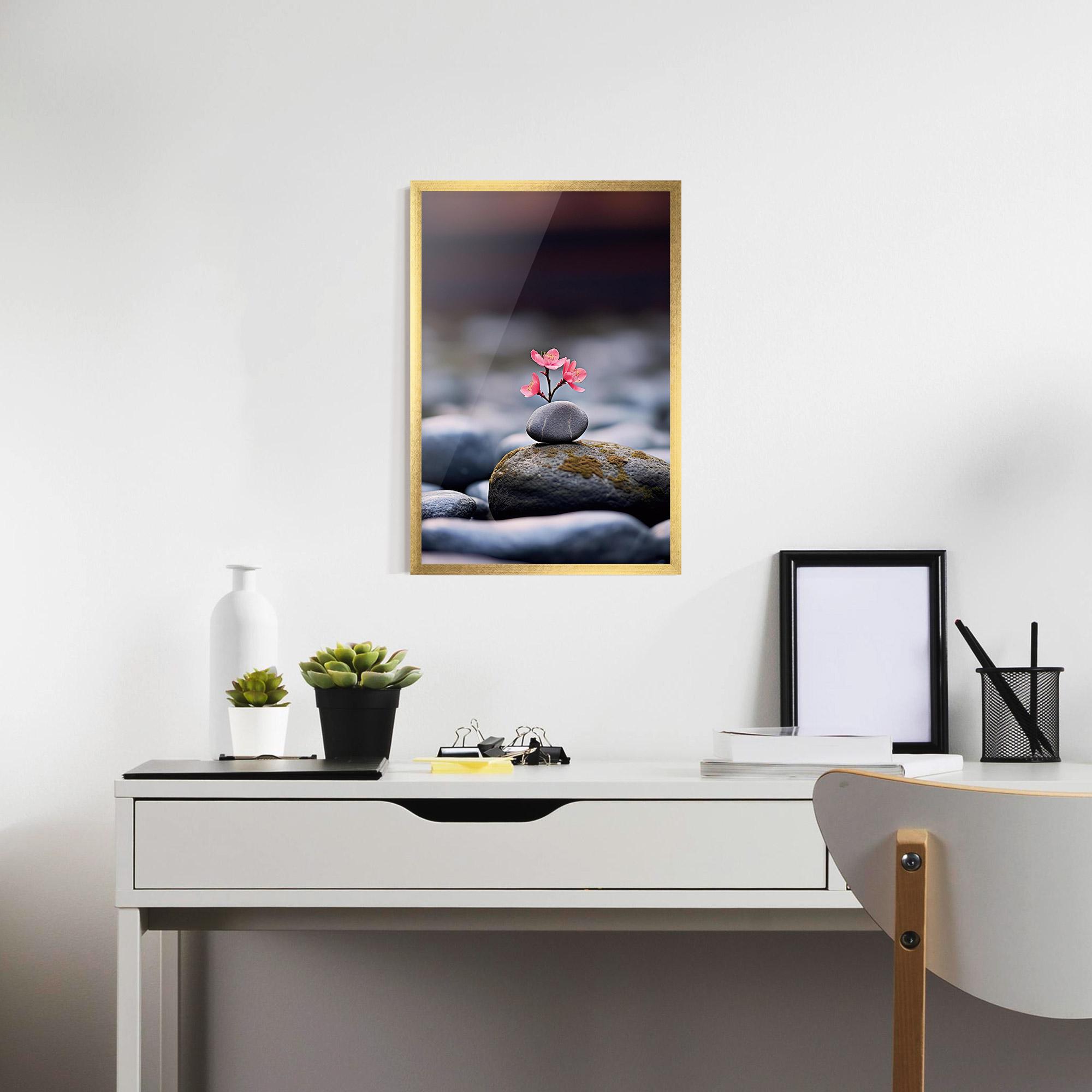 Poster Înrămat Tiny Flower Rock mockup 7