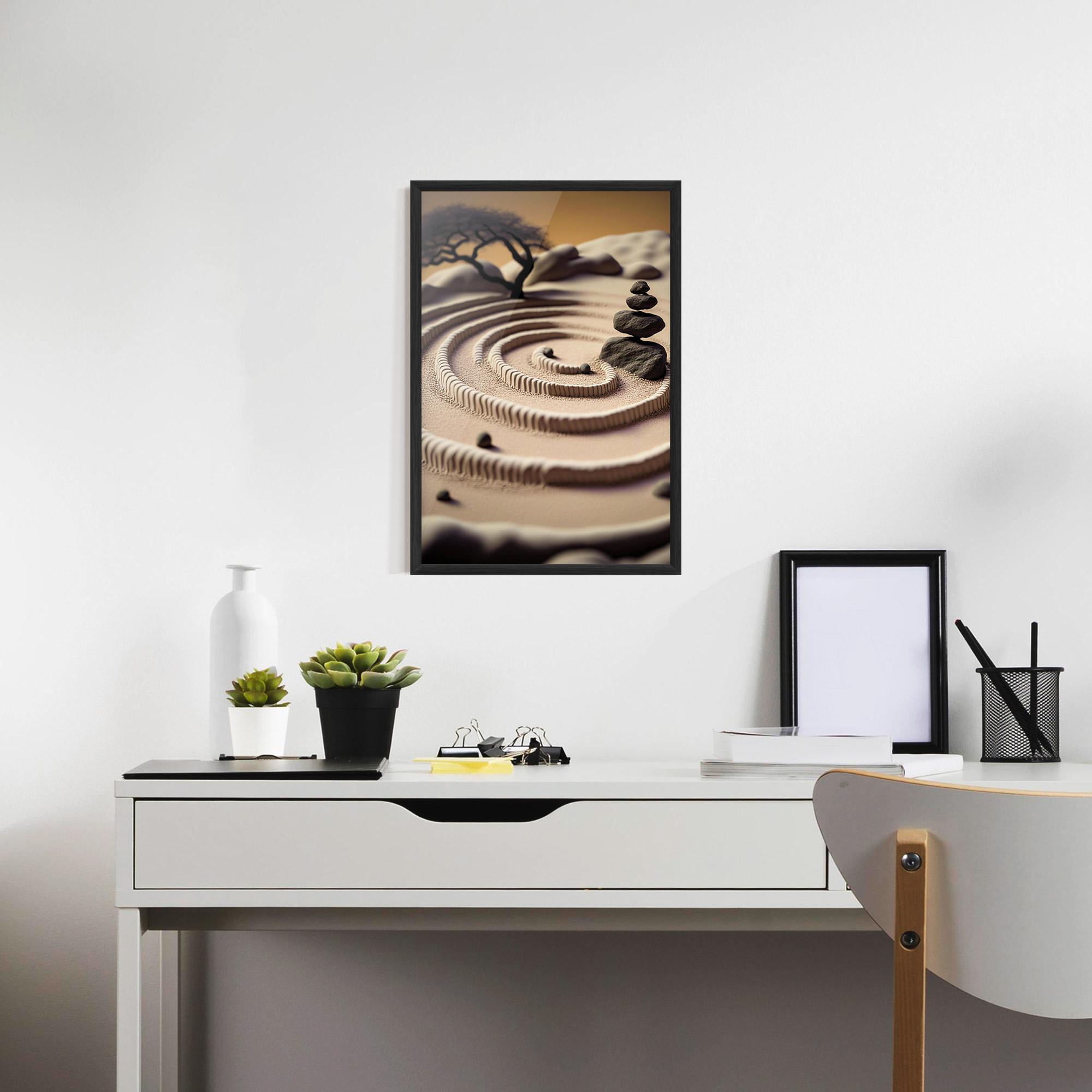 Poster Înrămat Japanese Zen Garden mockup 7