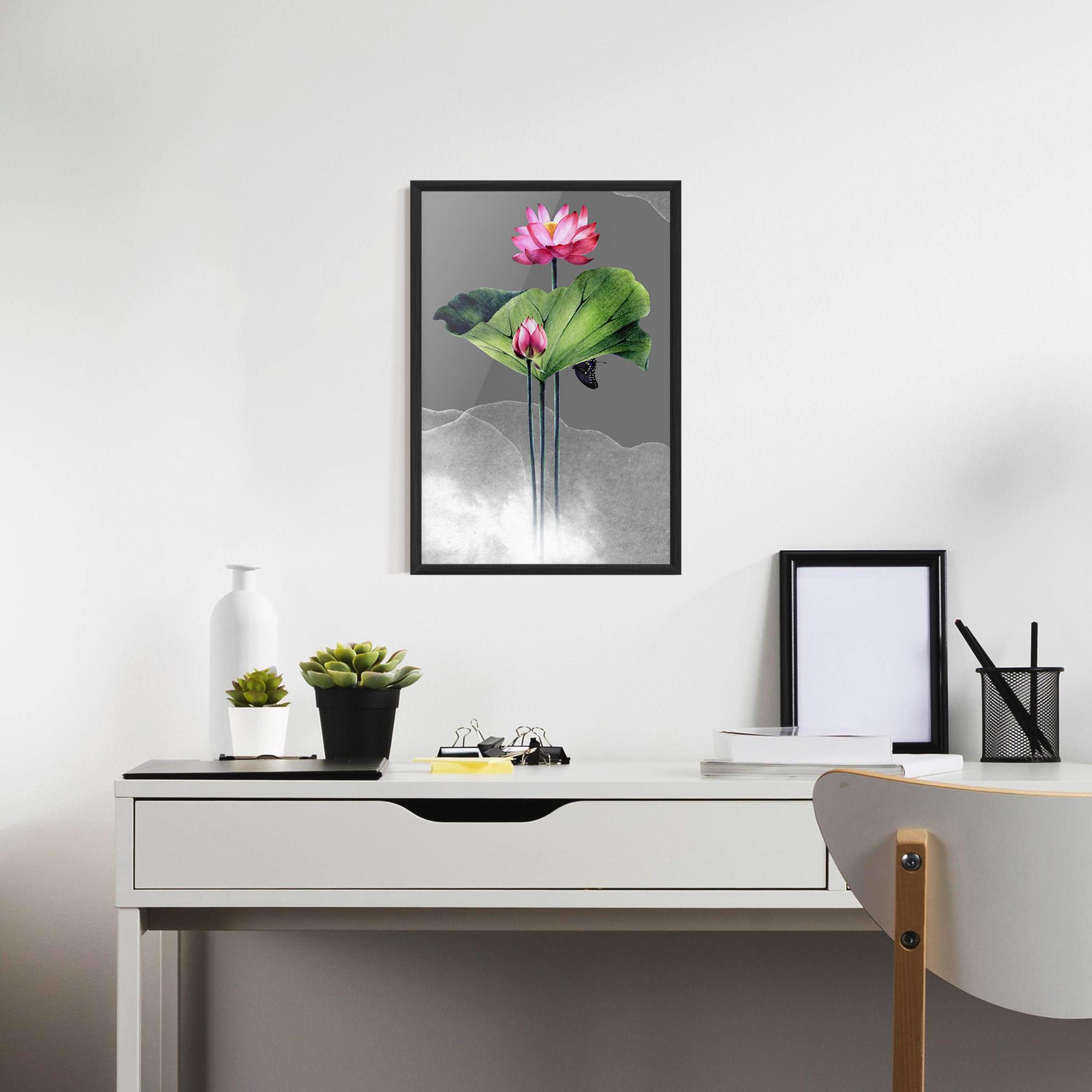 Poster Înrămat Pink Lotus Art mockup 7